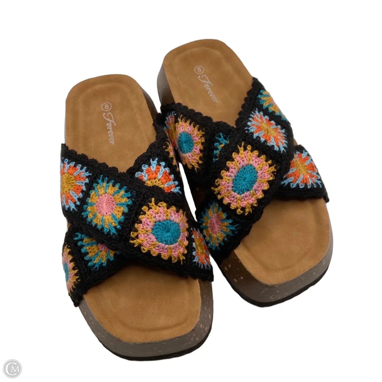 Sandals Heels Platform By Forever In Black, Size: 8