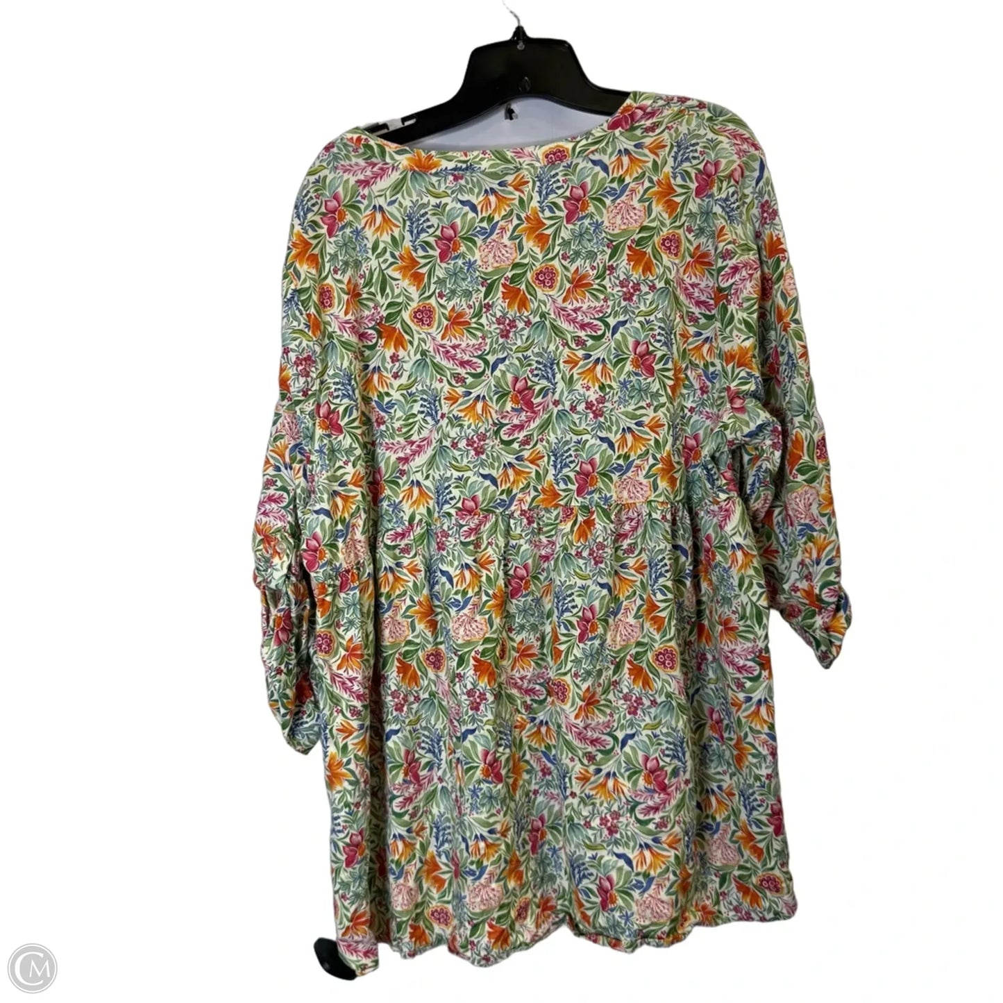 Top Short Sleeve By Clothes Mentor In Floral Print, Size: 2x