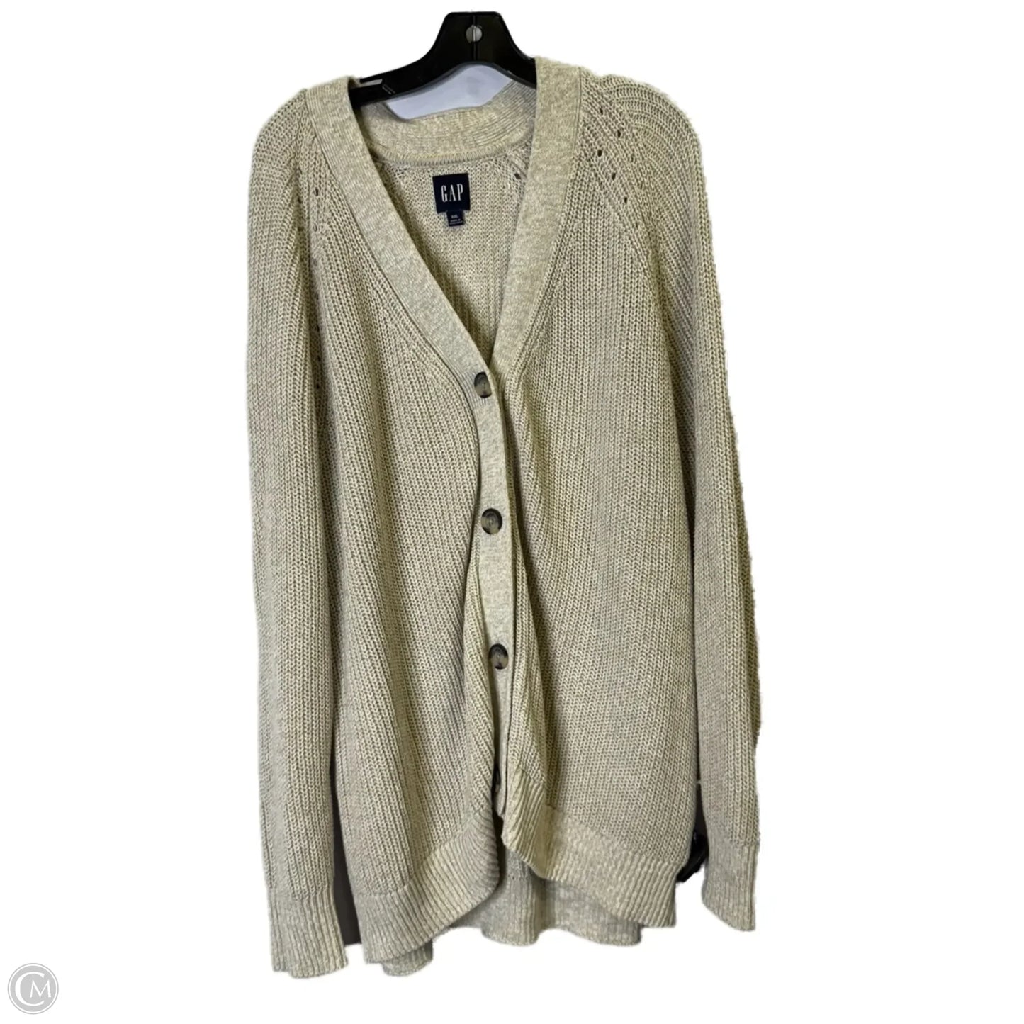 Sweater Cardigan By Gap In Cream, Size: 1x