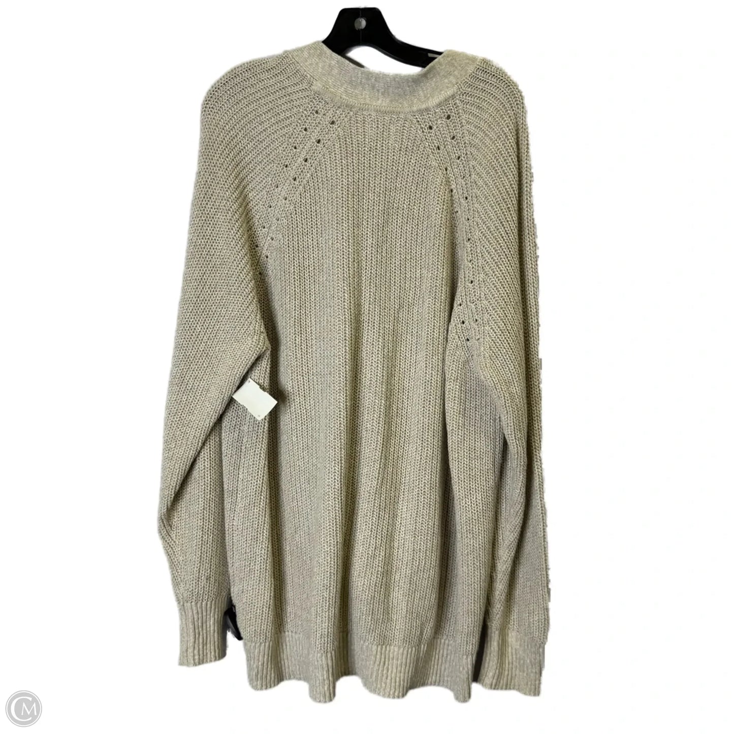 Sweater Cardigan By Gap In Cream, Size: 1x