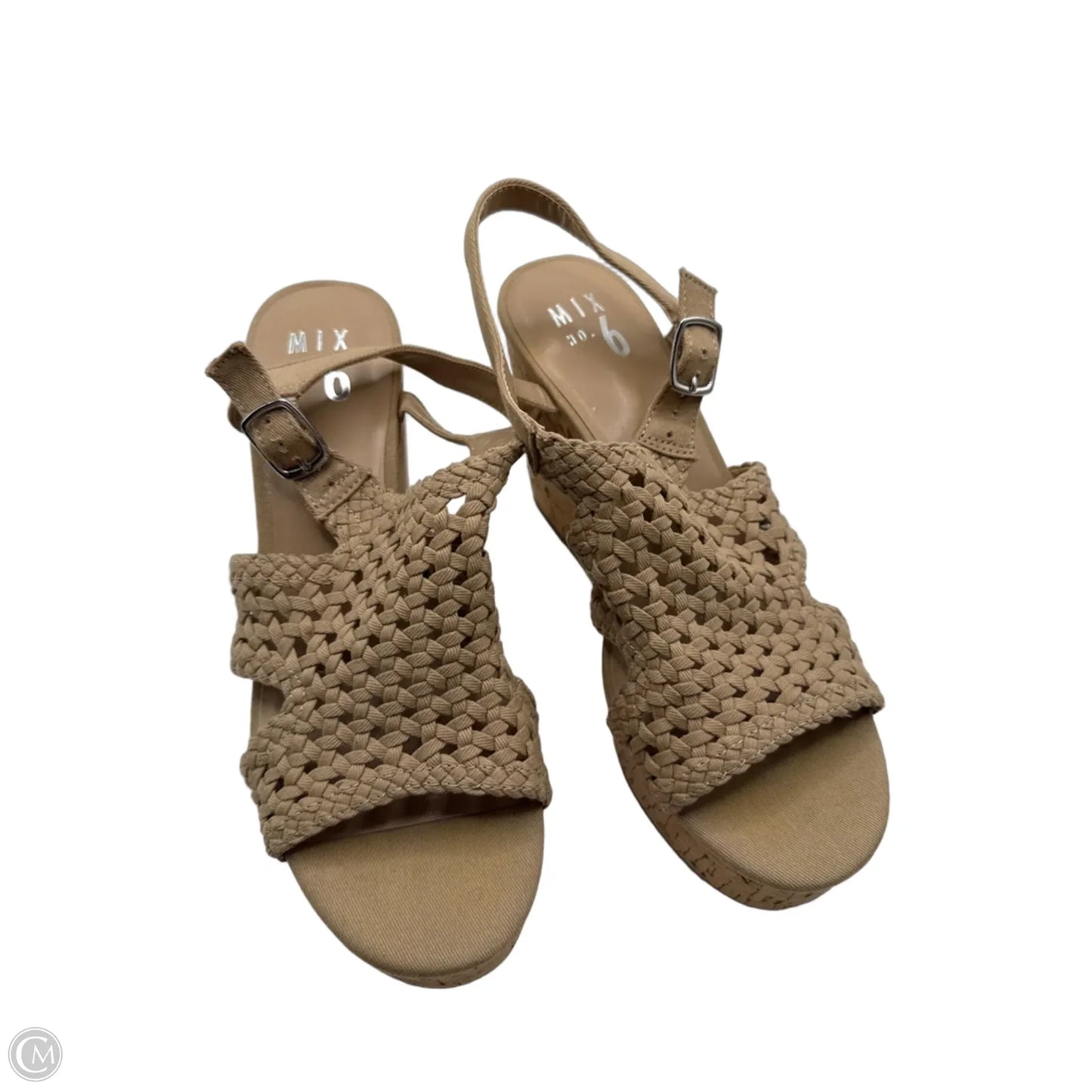 Sandals Heels Wedge By Mix No 6 In Tan, Size: 8