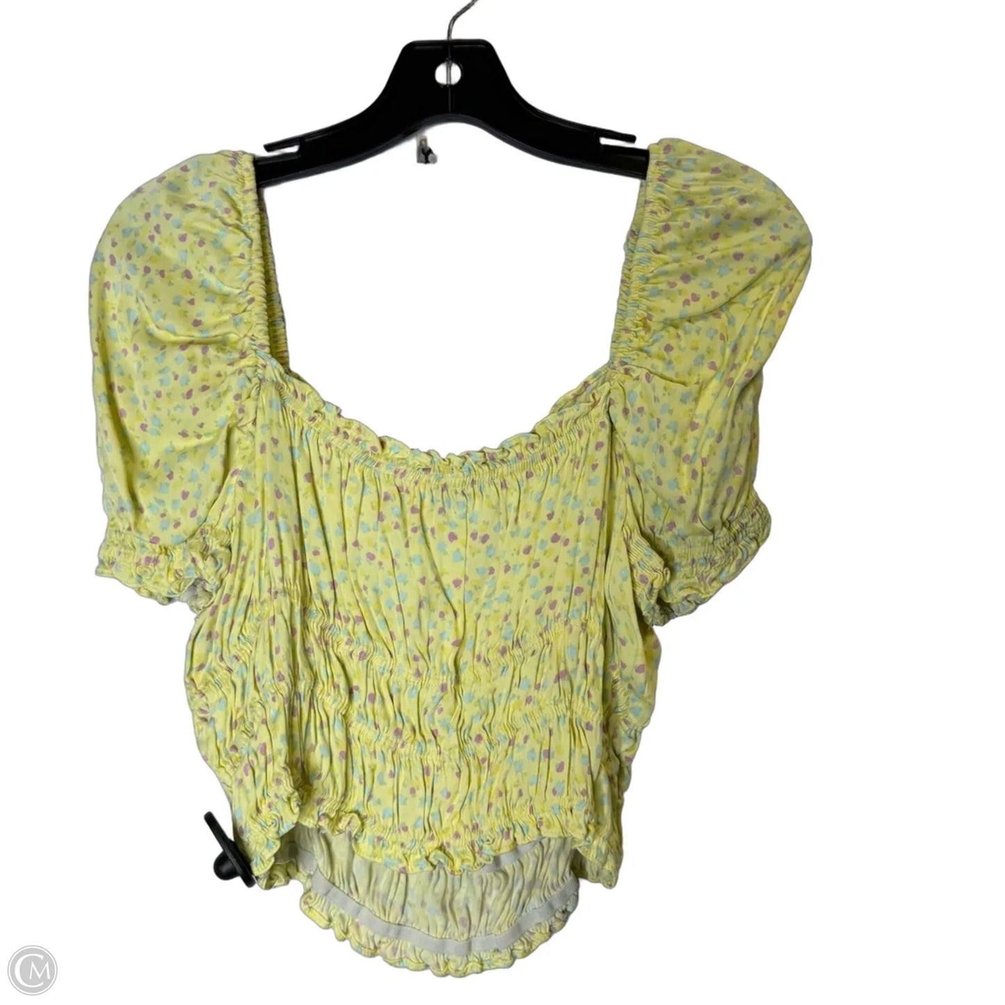 Top Short Sleeve By Zara In Yellow, Size: Xxl