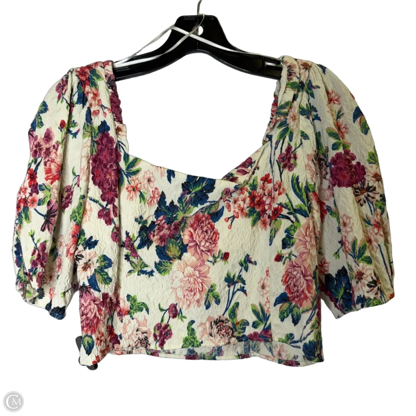 Top Short Sleeve By Zara In Floral Print, Size: Xl
