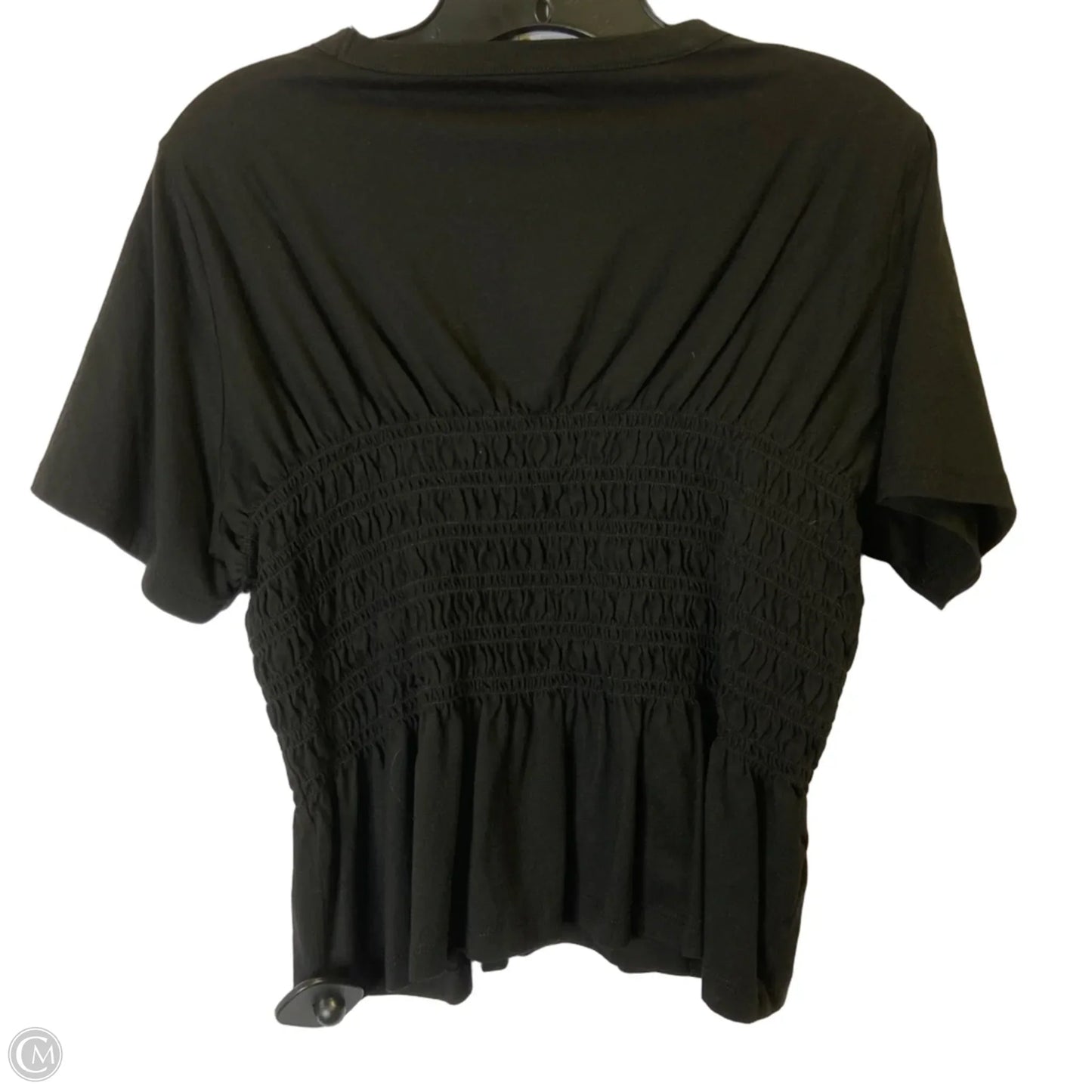 Top Short Sleeve By Loft In Black, Size: L