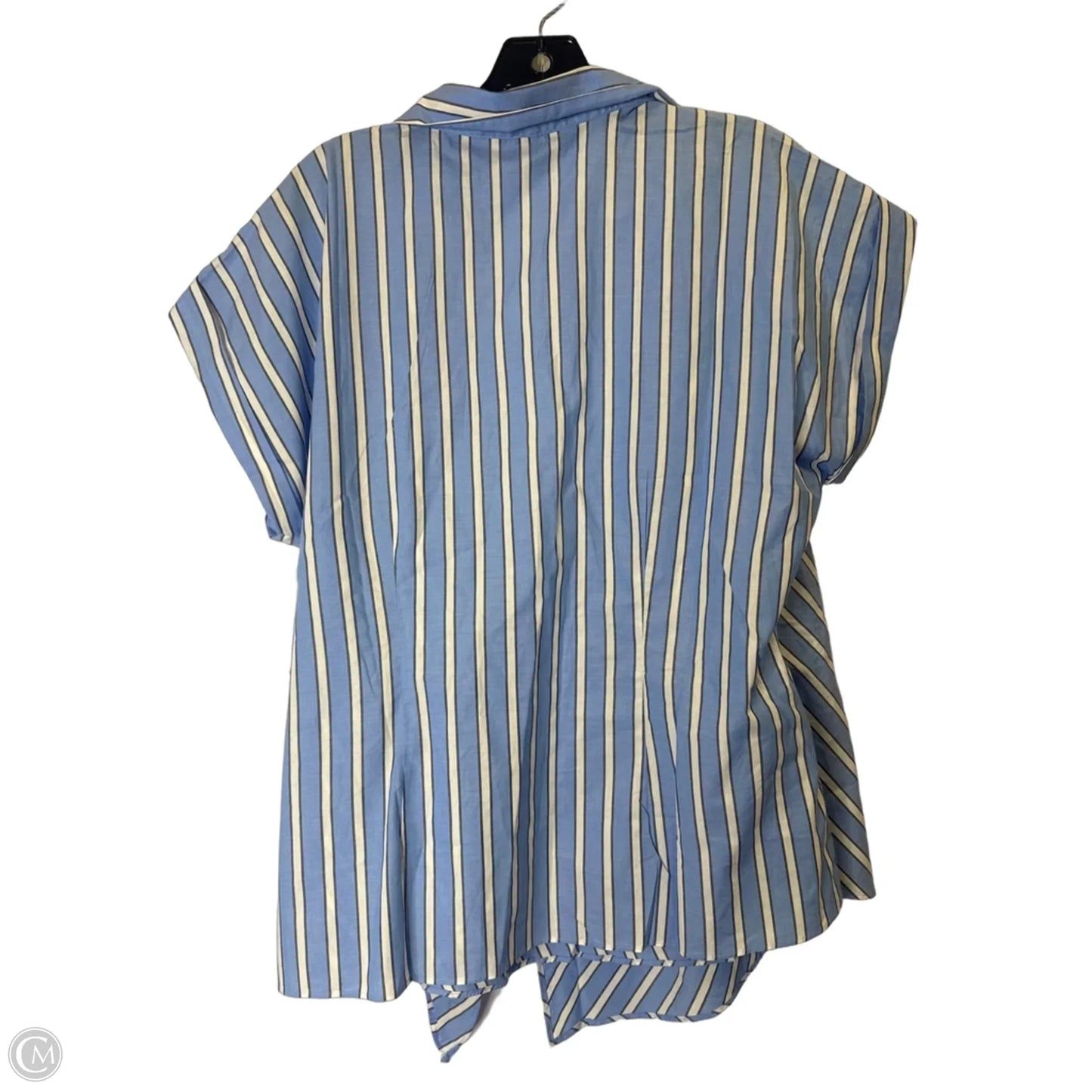 Top Short Sleeve By Ann Taylor In Striped Pattern, Size: L