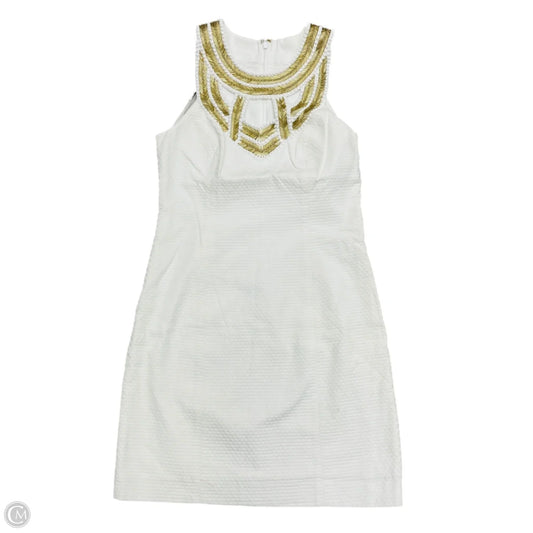 Dress Designer By Lilly Pulitzer In Gold & White, Size: 0