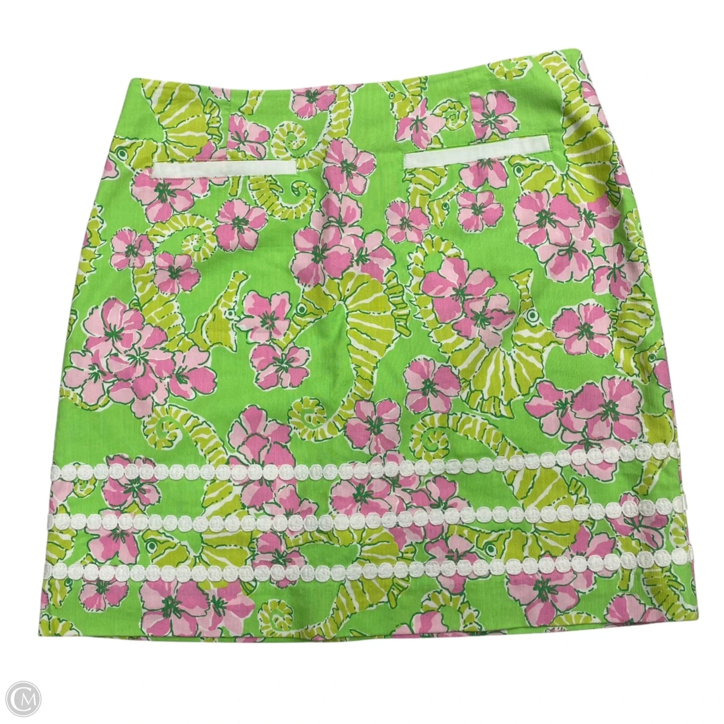 Skirt Designer By Lilly Pulitzer In Green & Pink, Size: 2