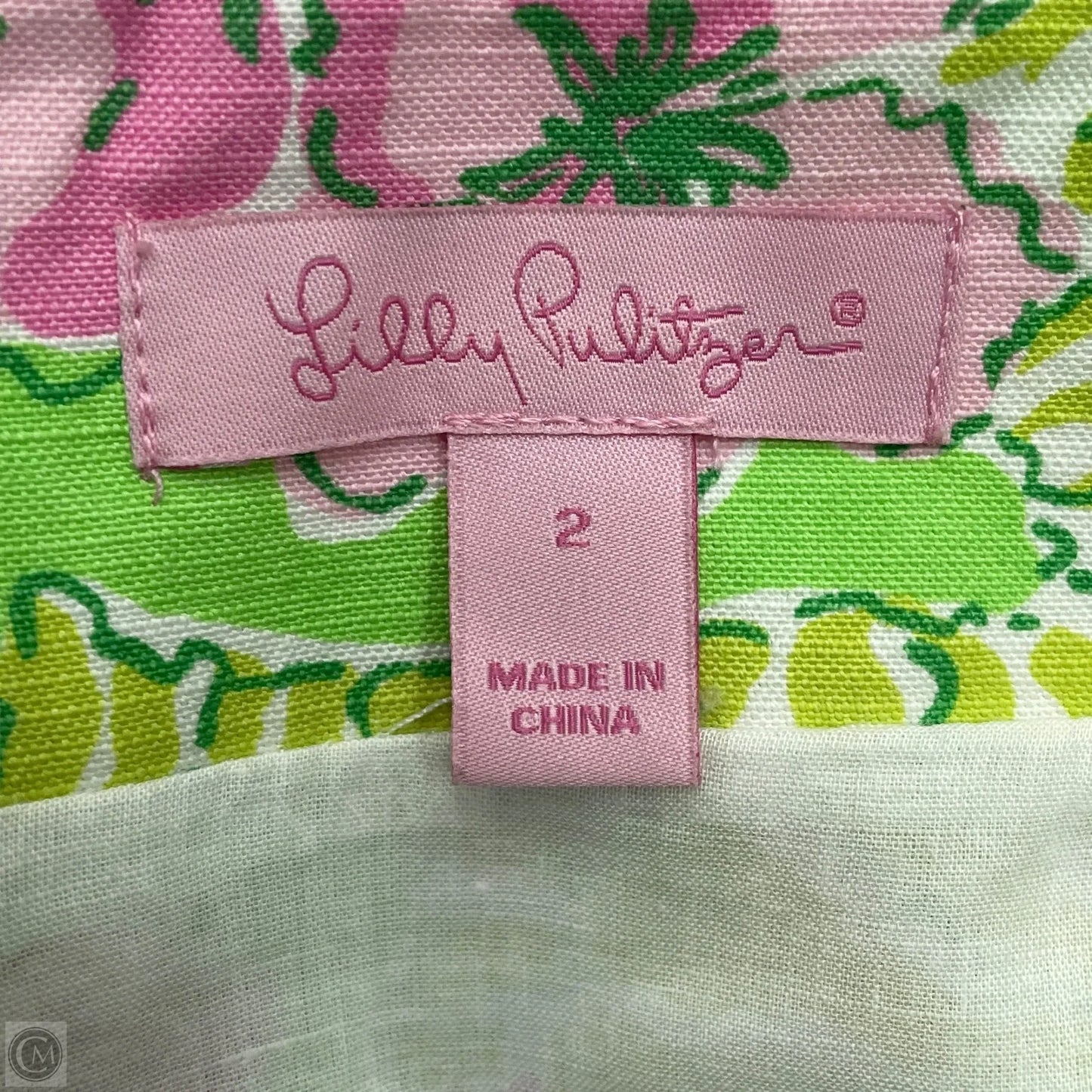 Skirt Designer By Lilly Pulitzer In Green & Pink, Size: 2