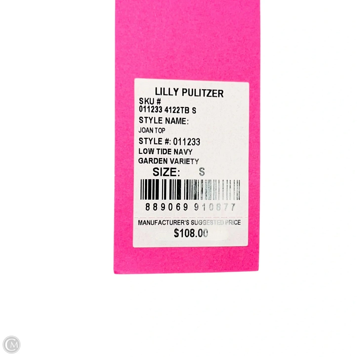 Top Short Sleeve Designer By Lilly Pulitzer In Green & Pink, Size: S