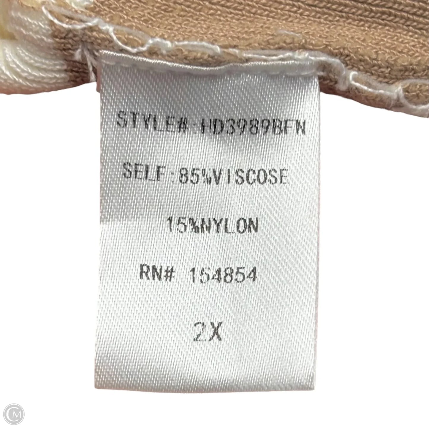 Dress Sweater By Fashion Nova In Tan & White, Size: 2x