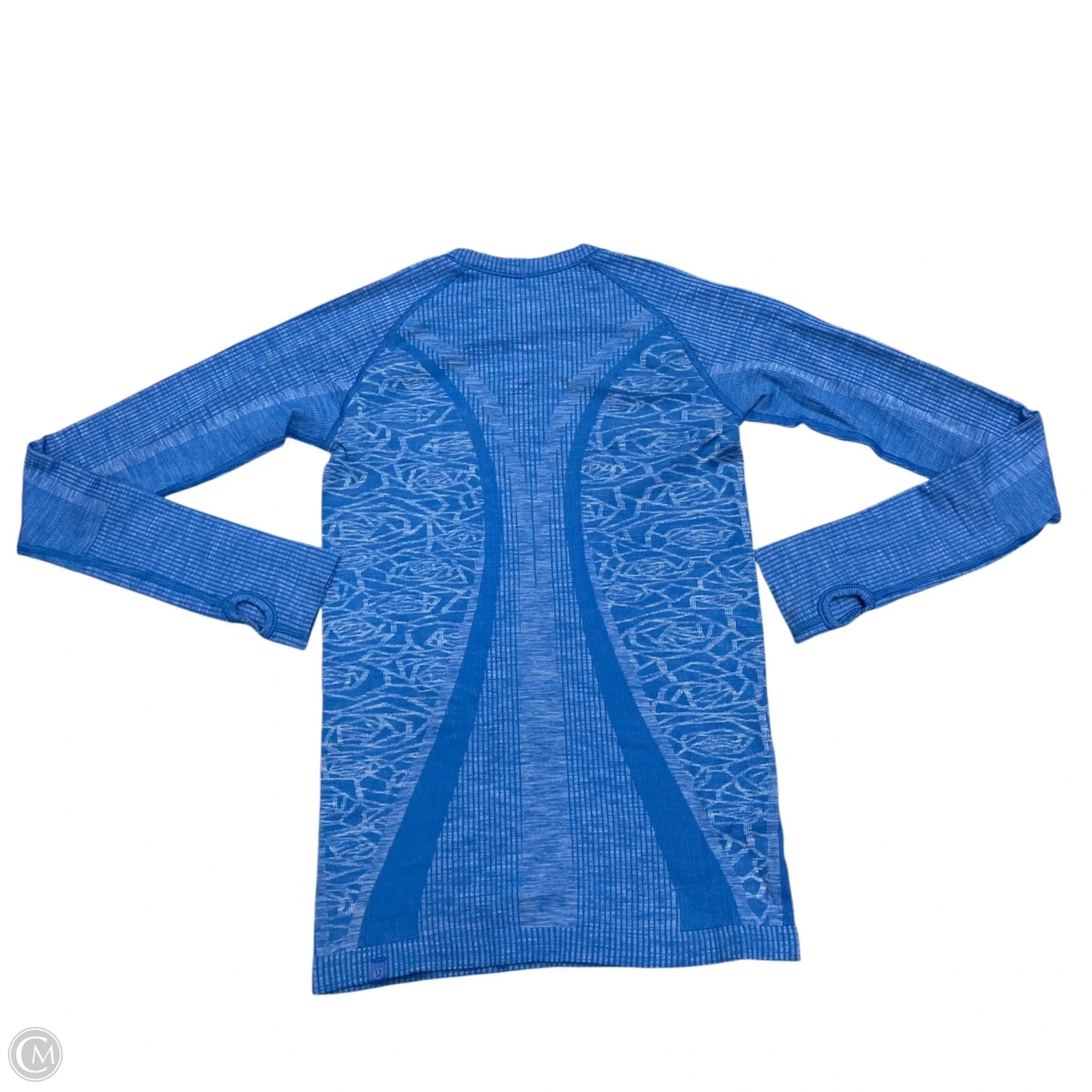 Athletic Top Long Sleeve Collar By Lululemon In Blue, Size: S