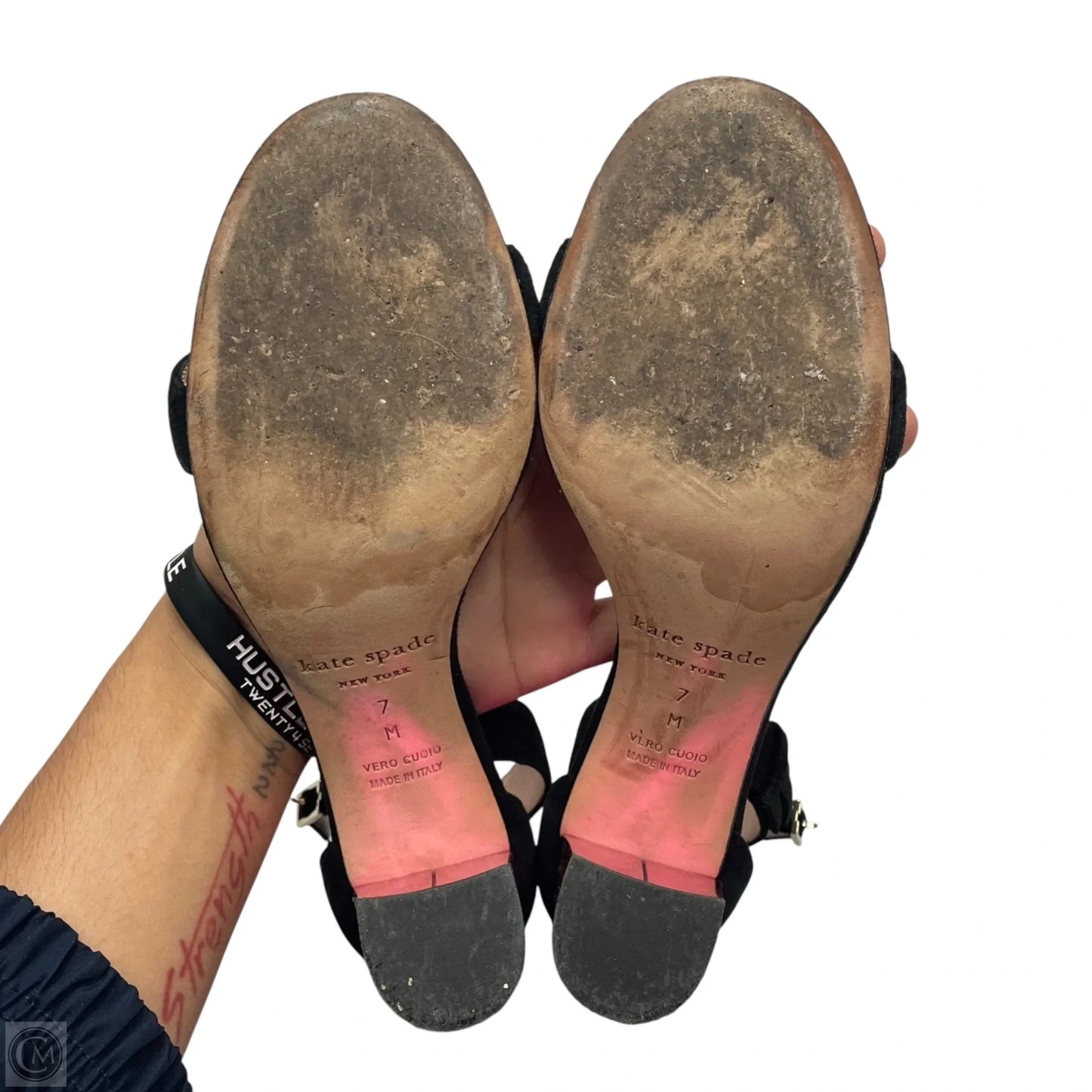 Shoes Designer By Kate Spade In Black & Pink, Size: 7
