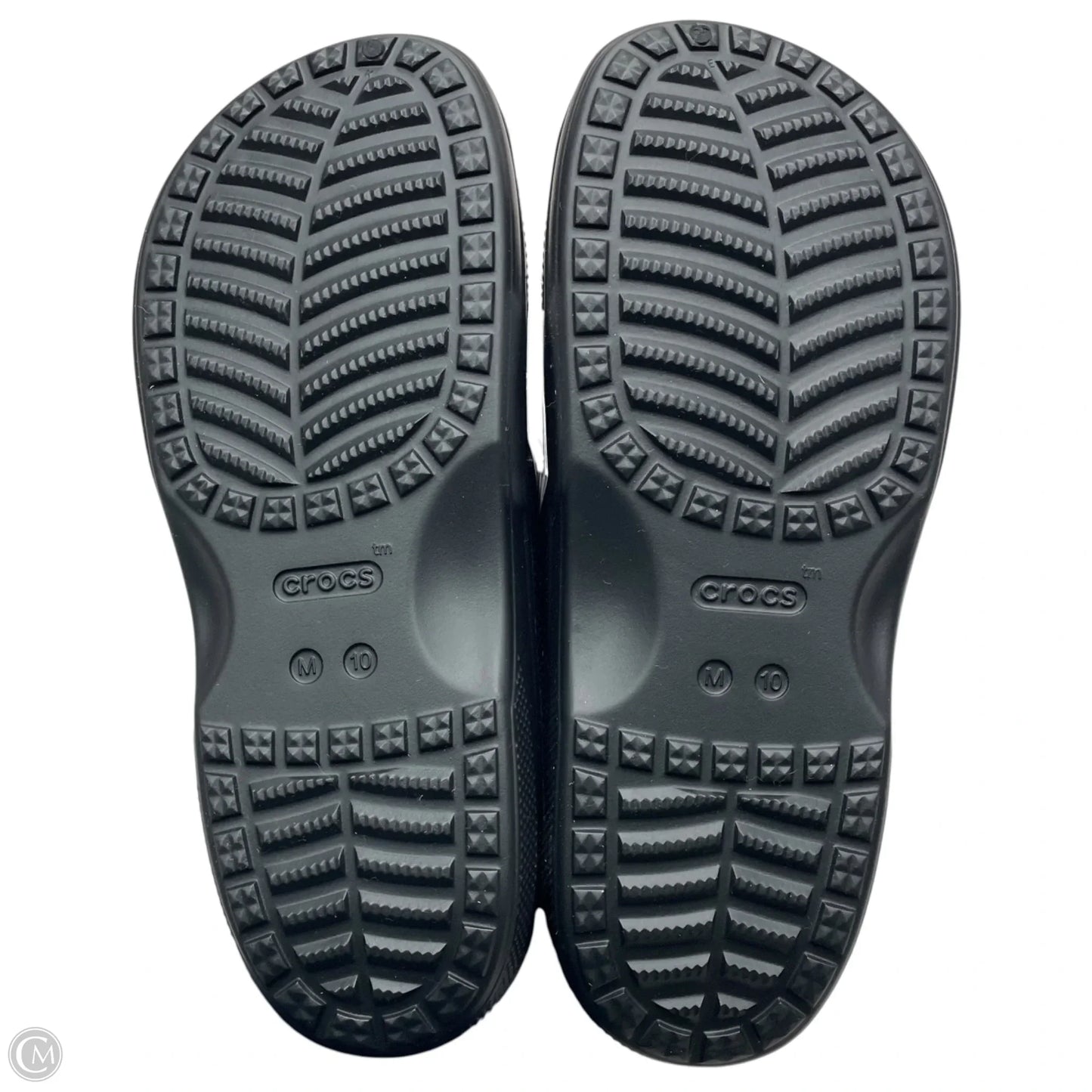 Sandals Flats By Crocs In Black, Size: 7