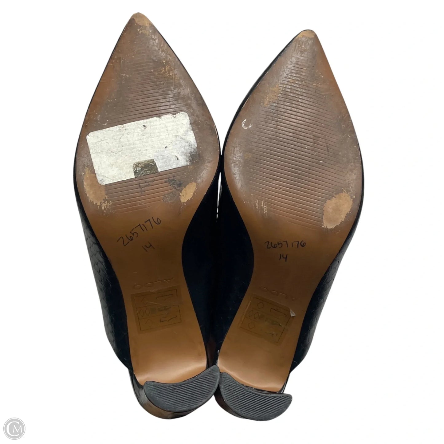 Sandals Heels Stiletto By Michael By Michael Kors In Black & Gold, Size: 9.5