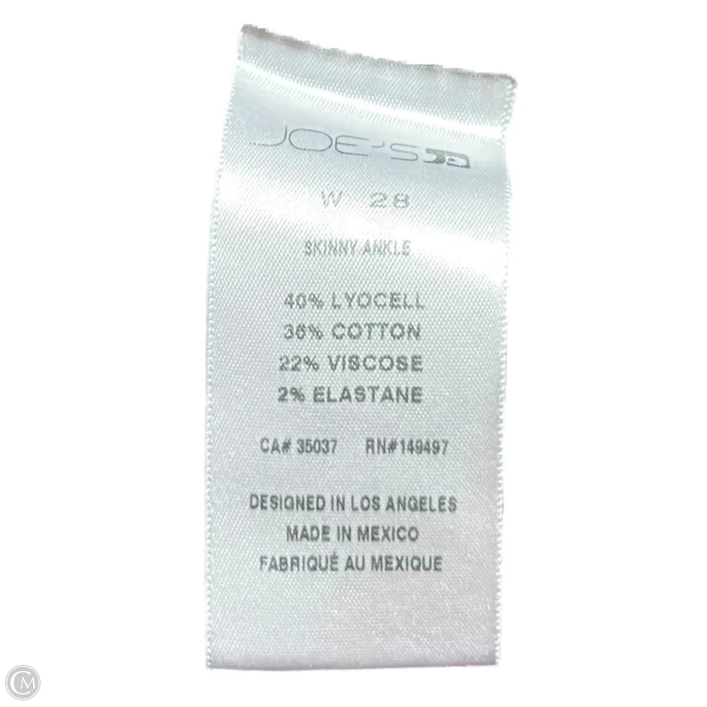 Jeans Skinny By Joes Jeans In Black Denim, Size: 6