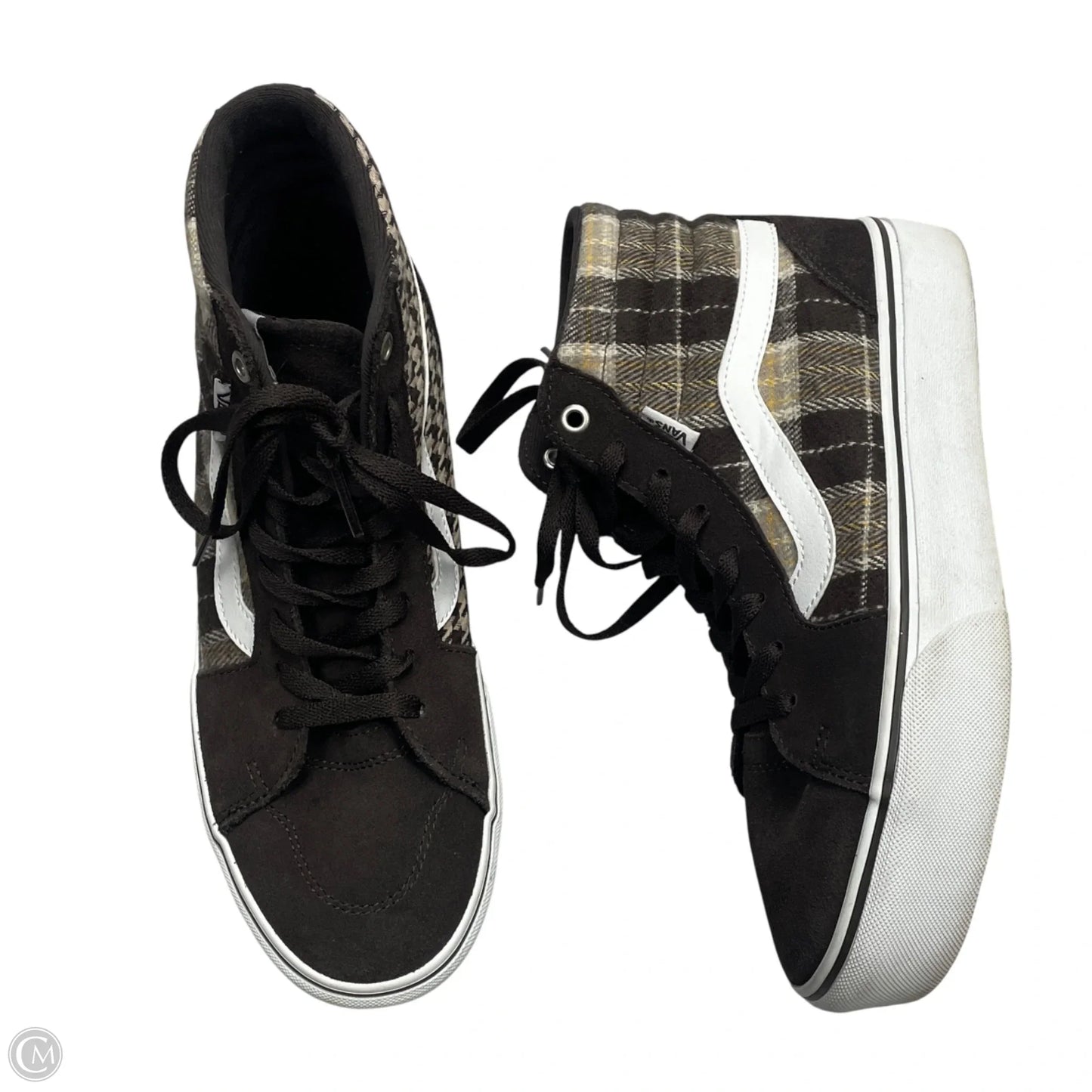 Shoes Flats By Vans In Brown & Cream, Size: 9