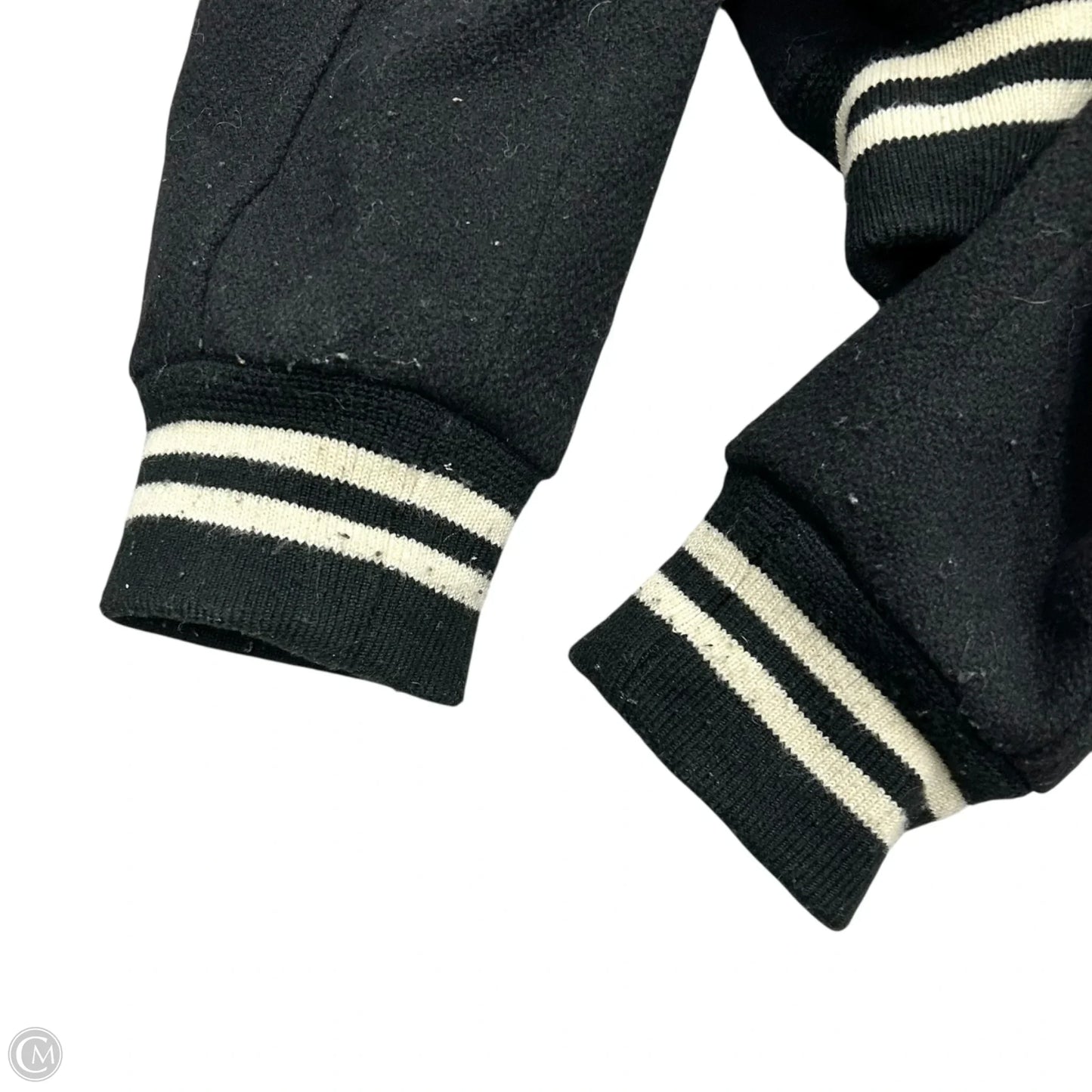 Jacket Luxury Designer By Yves Saint Laurent In Black & White, Size: L