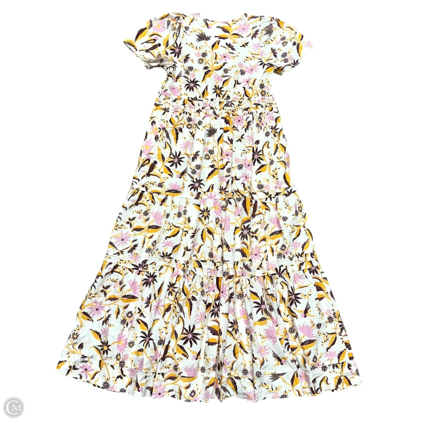 Dress Casual Maxi By Anthropologie In Cream & Pink, Size: S