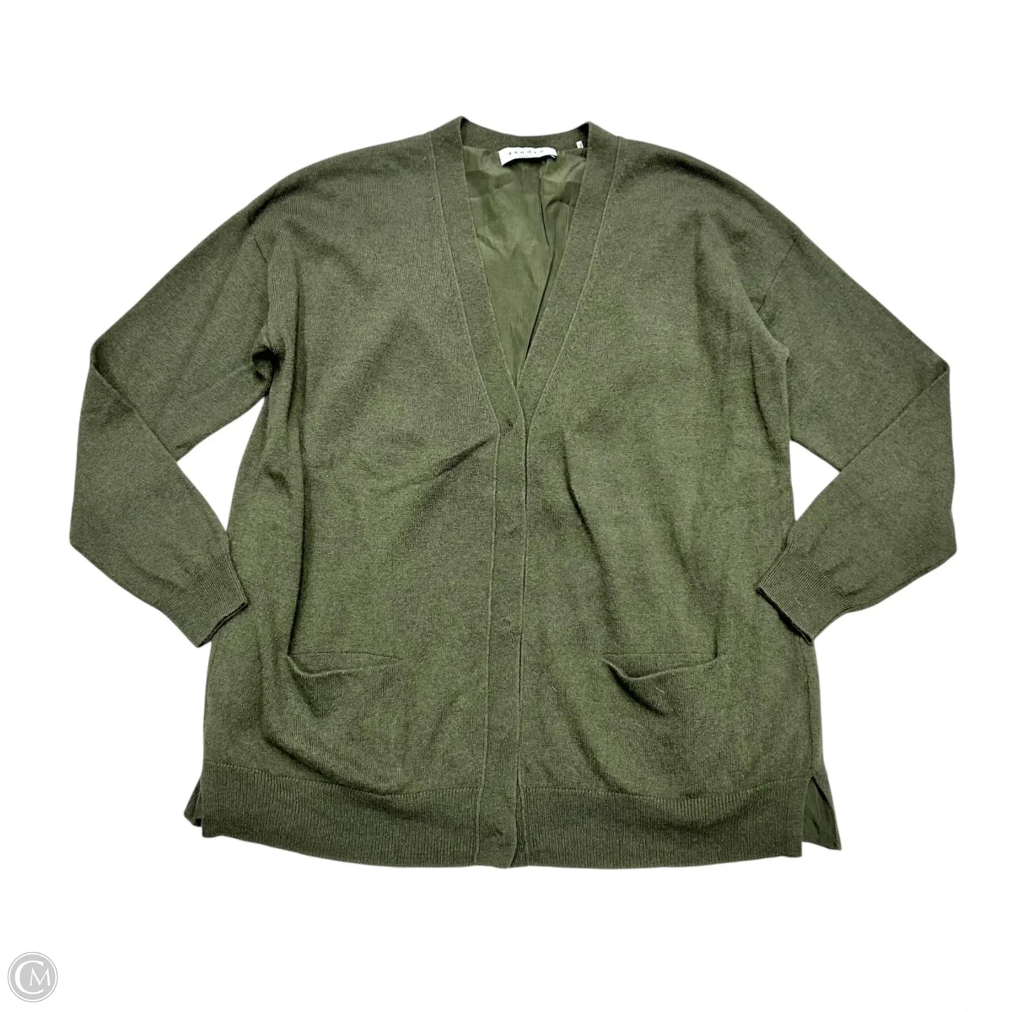 Sweater Cardigan Designer By Sandro In Green, Size: Xs