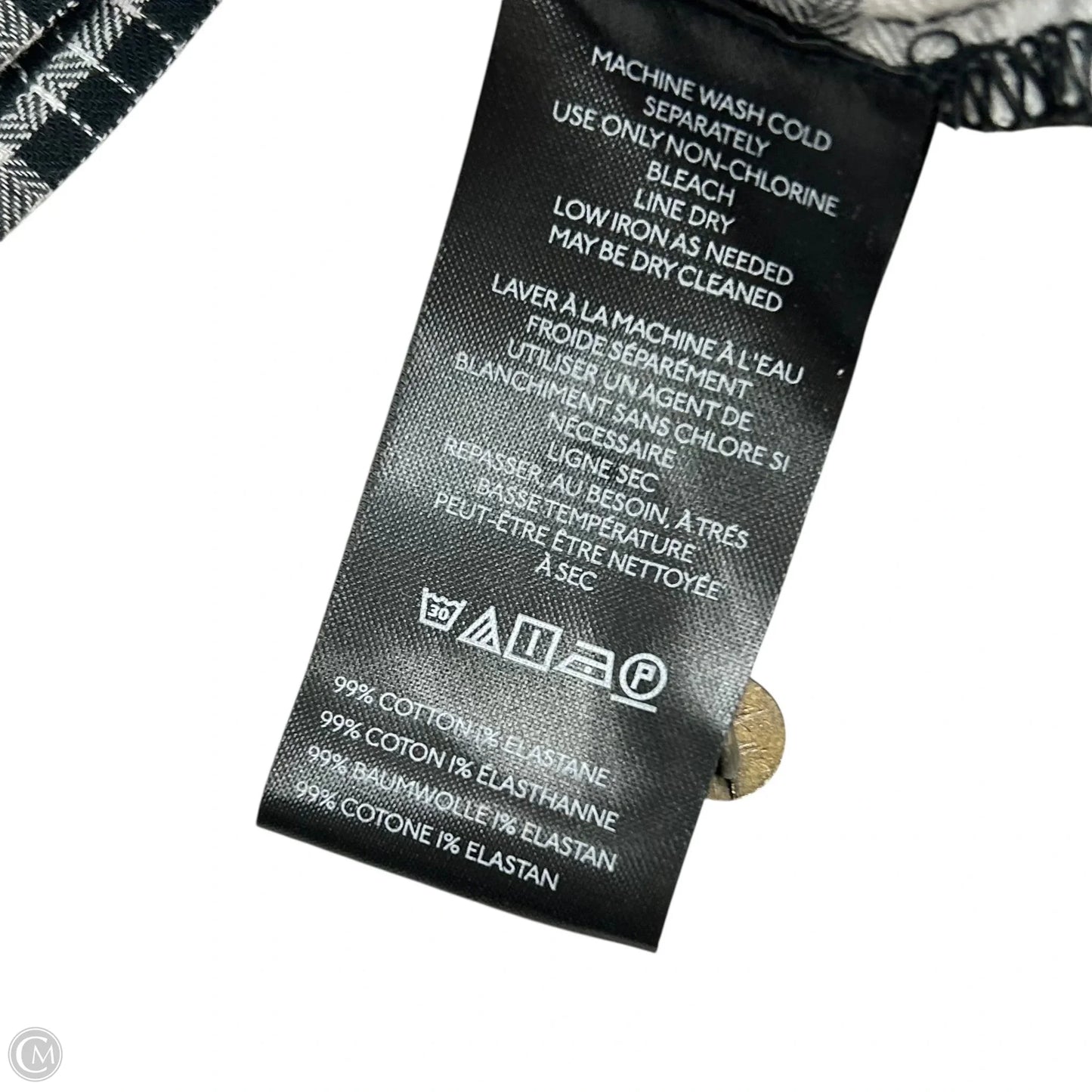 Top Long Sleeve By Pilcro In Black & White, Size: Xxs