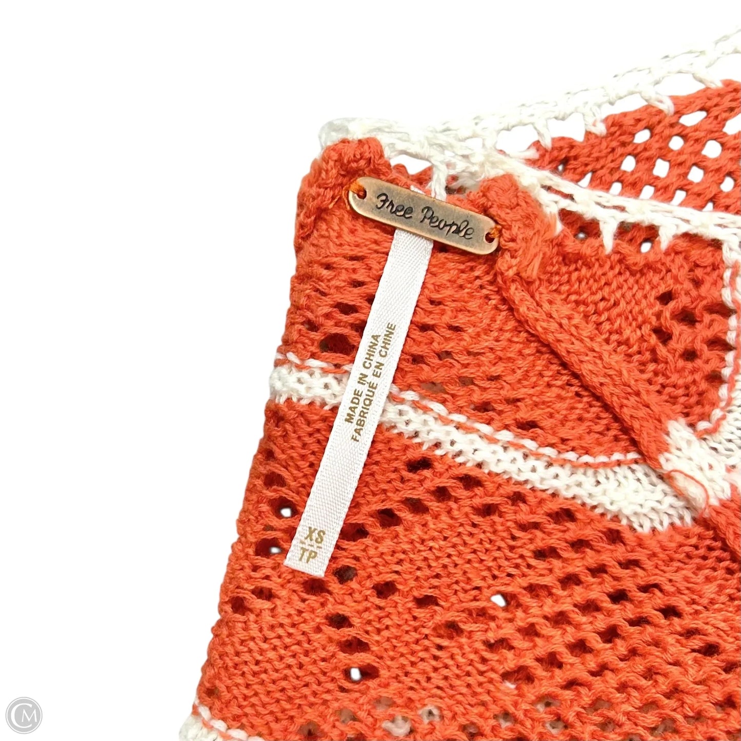 Sweater Short Sleeve By Free People In Orange & White, Size: Xs