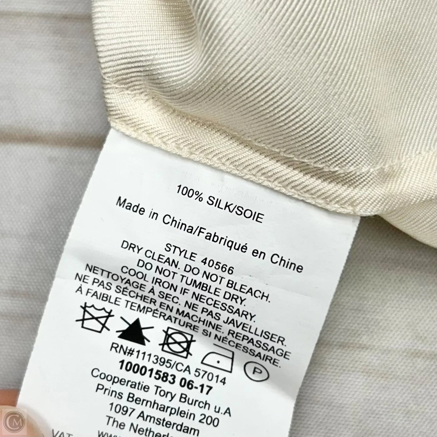 Top Long Sleeve Designer By Tory Burch In Ivory, Size: Xs