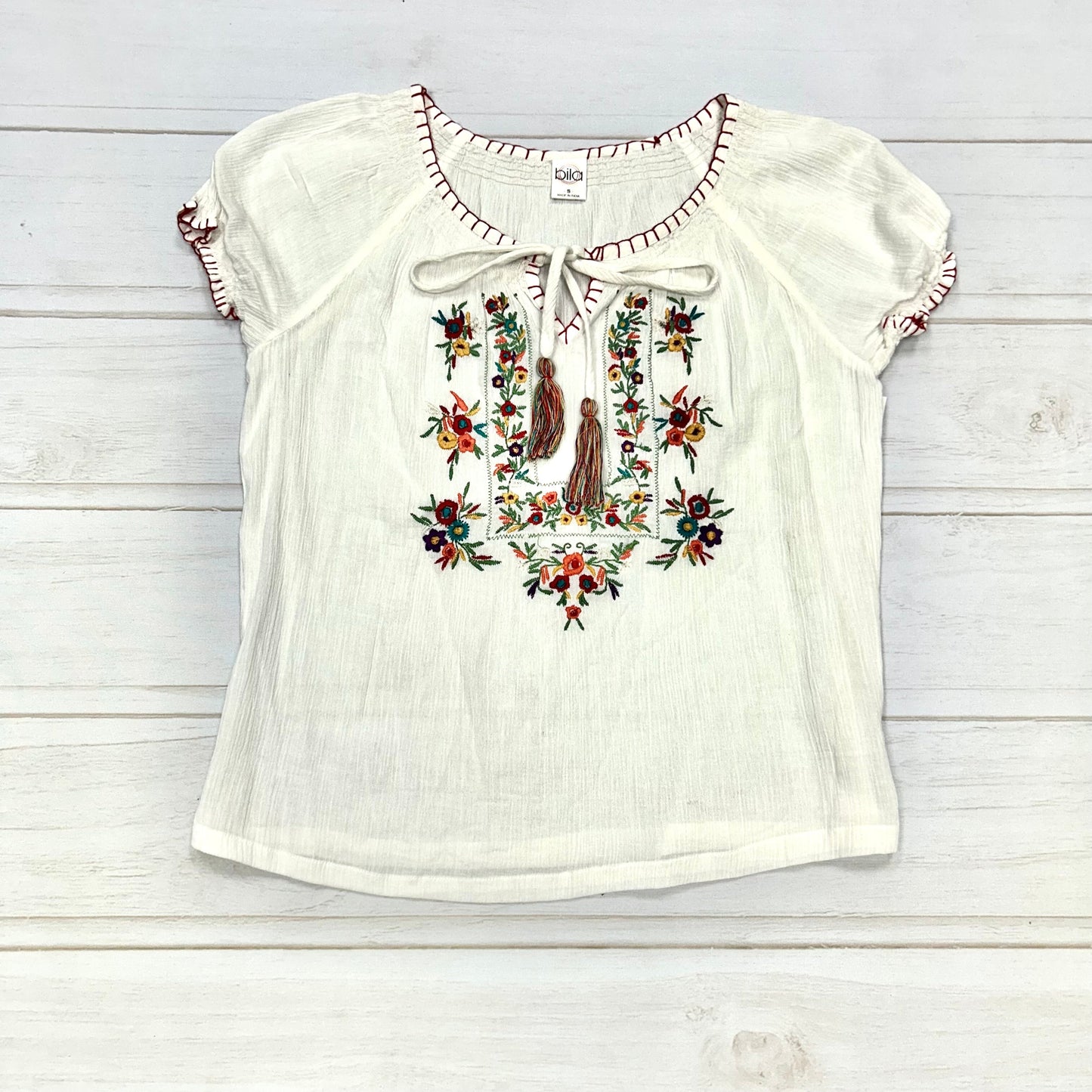 Top Short Sleeve Designer By Bila Size: S