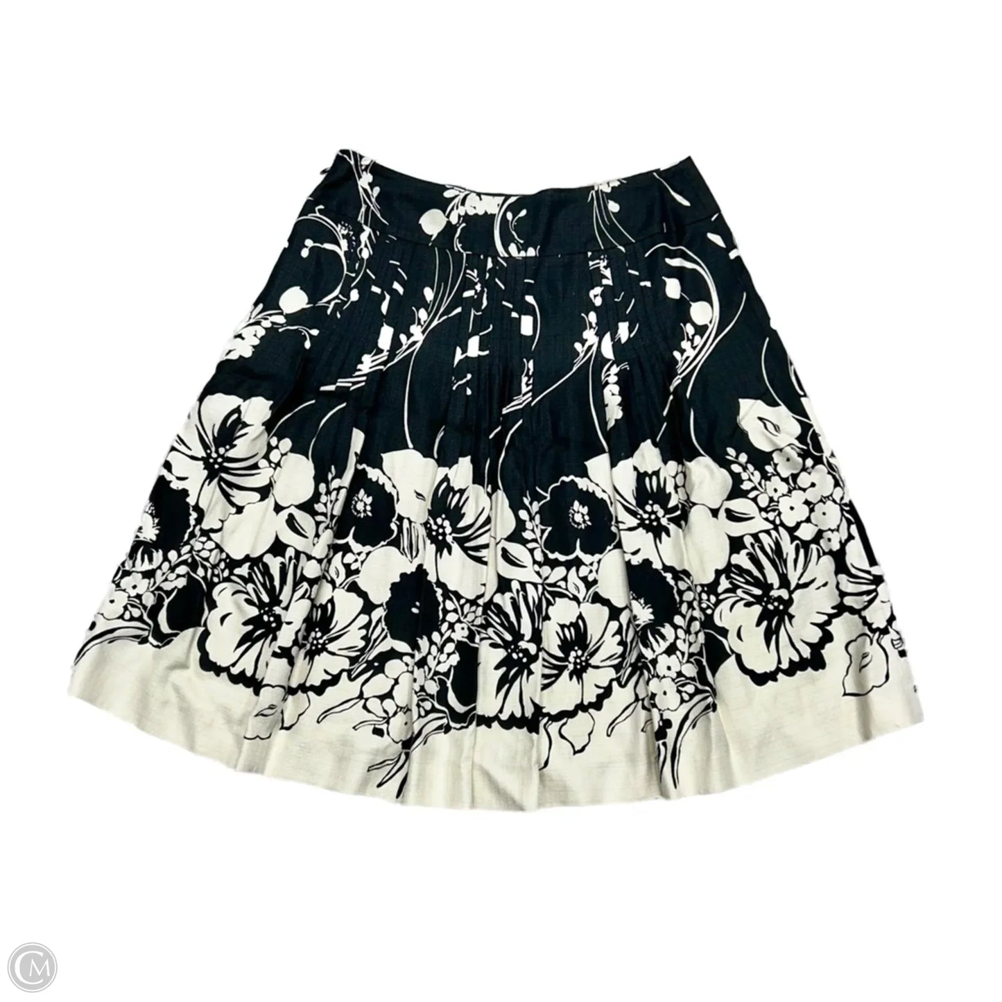 Skirt Midi By Ann Taylor In Black & Cream, Size: 8