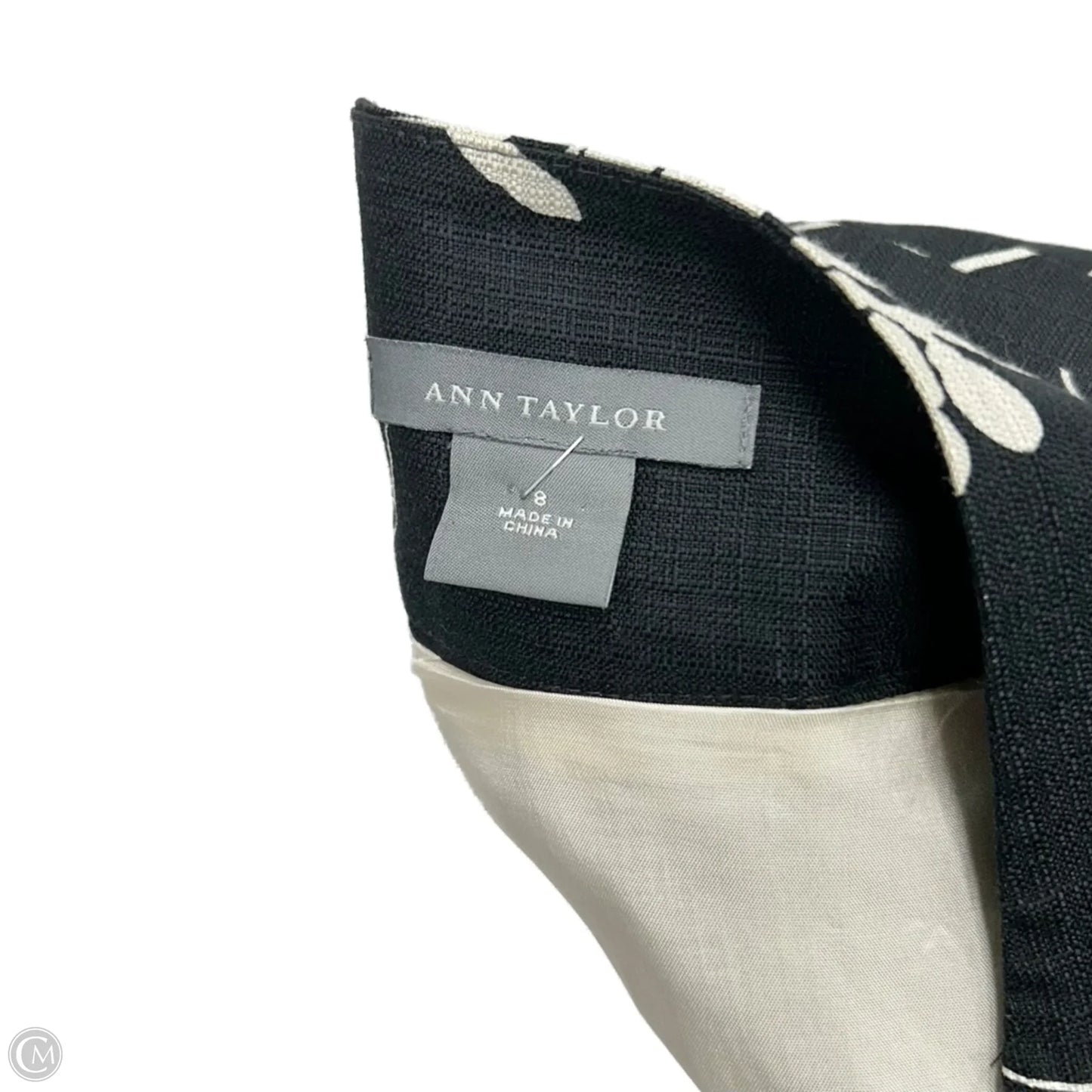 Skirt Midi By Ann Taylor In Black & Cream, Size: 8