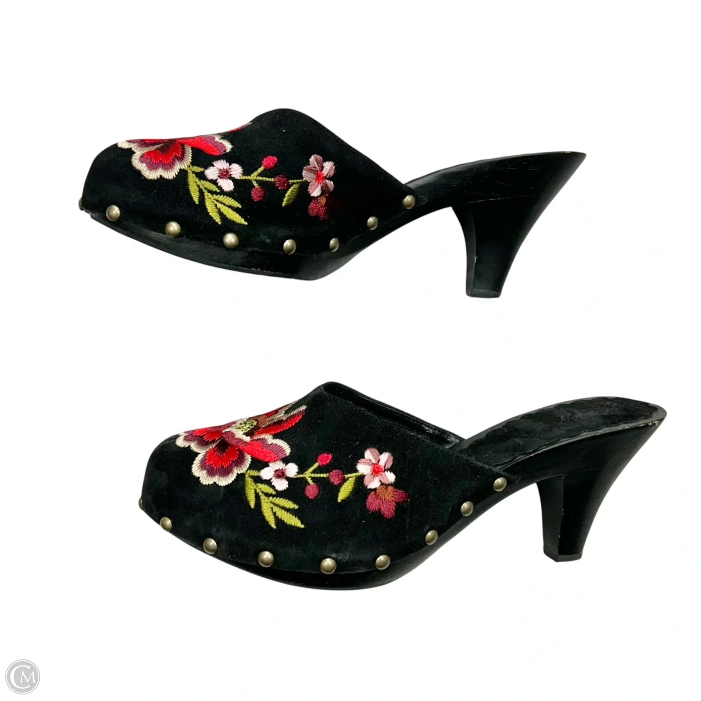 Shoes Heels Block In Black & Red, Size: 8