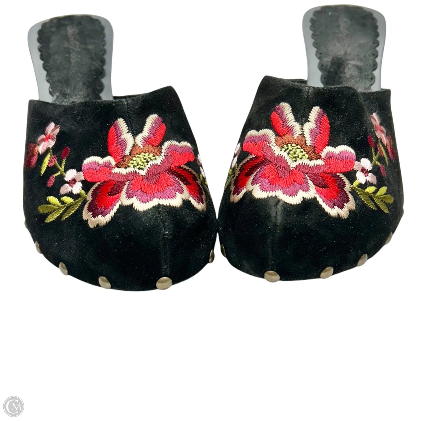 Shoes Heels Block In Black & Red, Size: 8