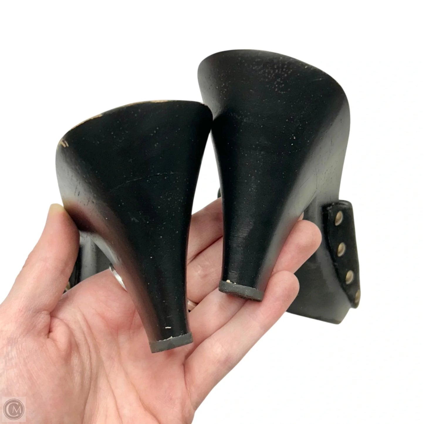 Shoes Heels Block In Black & Red, Size: 8