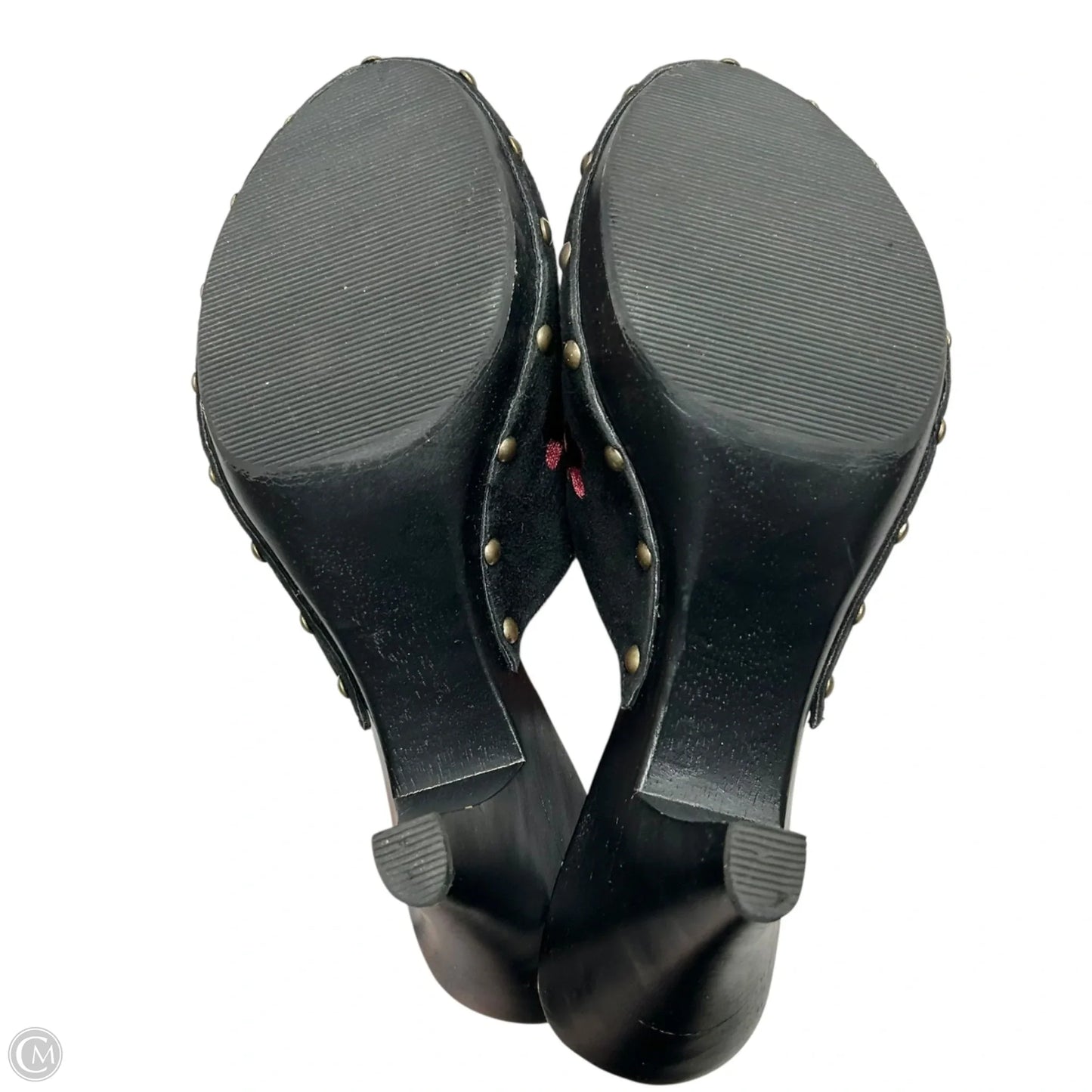 Shoes Heels Block In Black & Red, Size: 8
