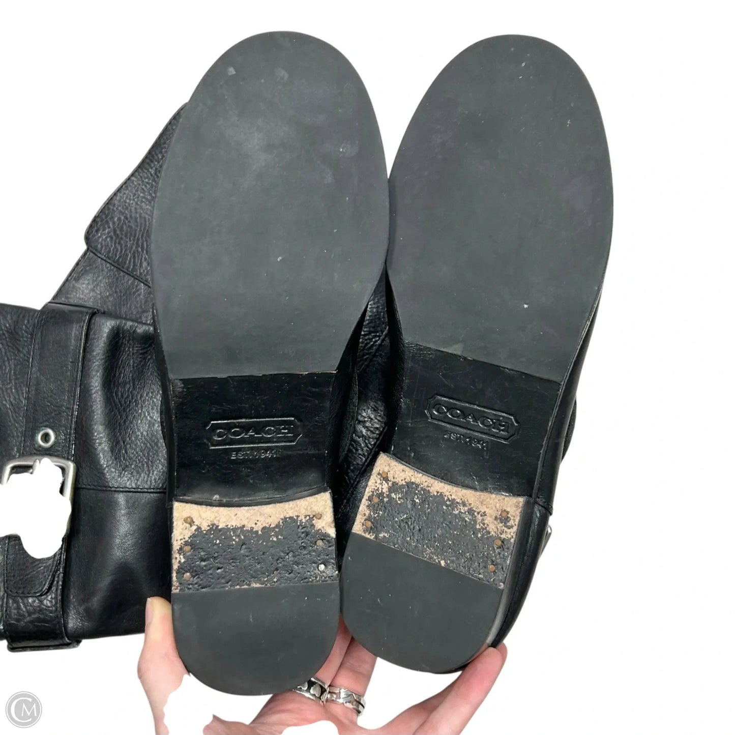 Boots Designer By Coach In Black, Size: 8