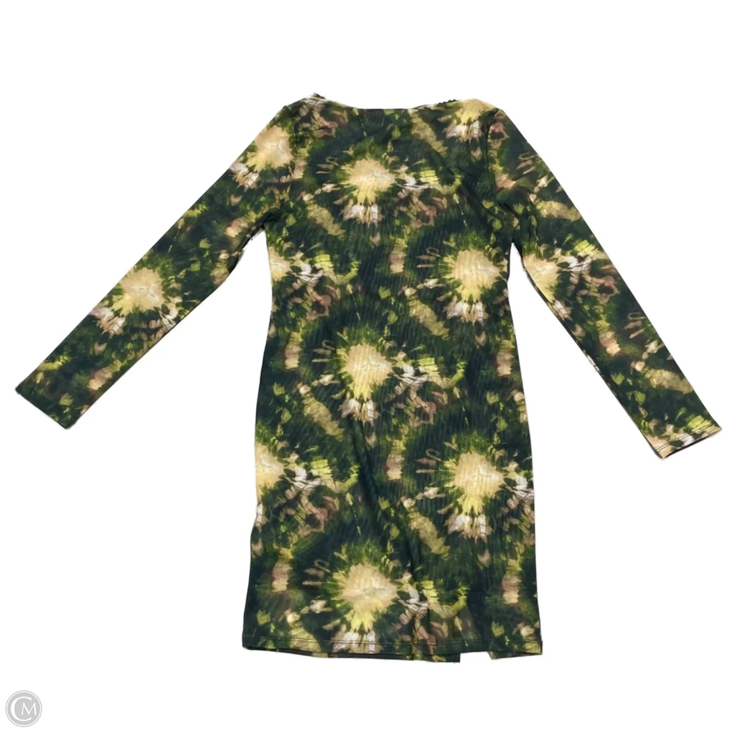 Dress Casual Short By Topshop In Cream & Green, Size: M