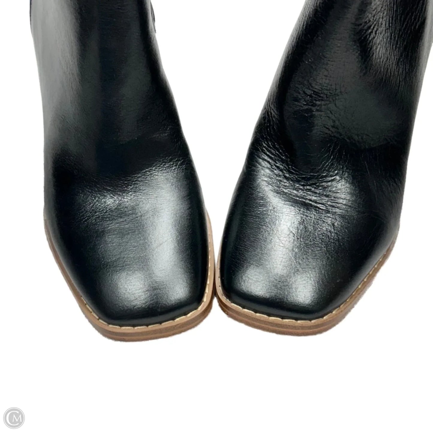 Boots Knee Heels By Nine West In Black & Brown, Size: 5.5