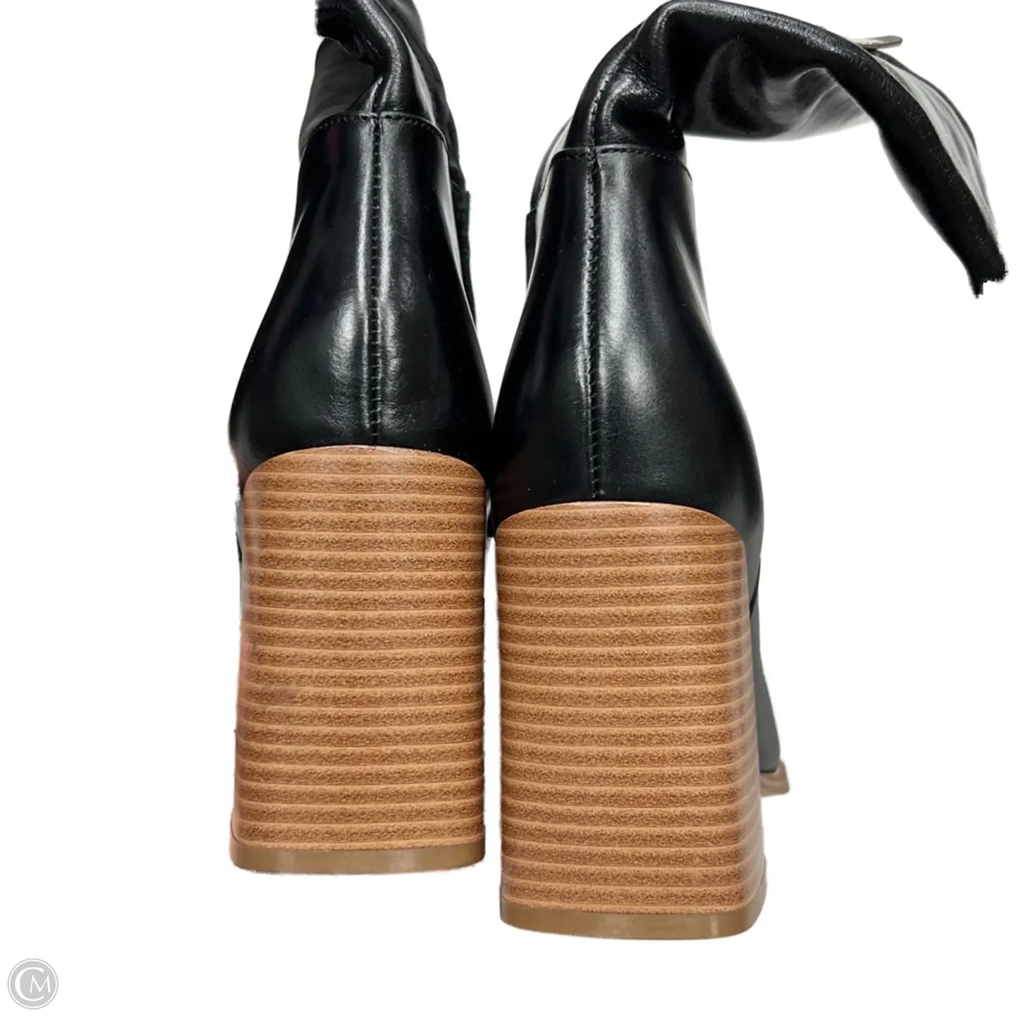 Boots Knee Heels By Nine West In Black & Brown, Size: 5.5