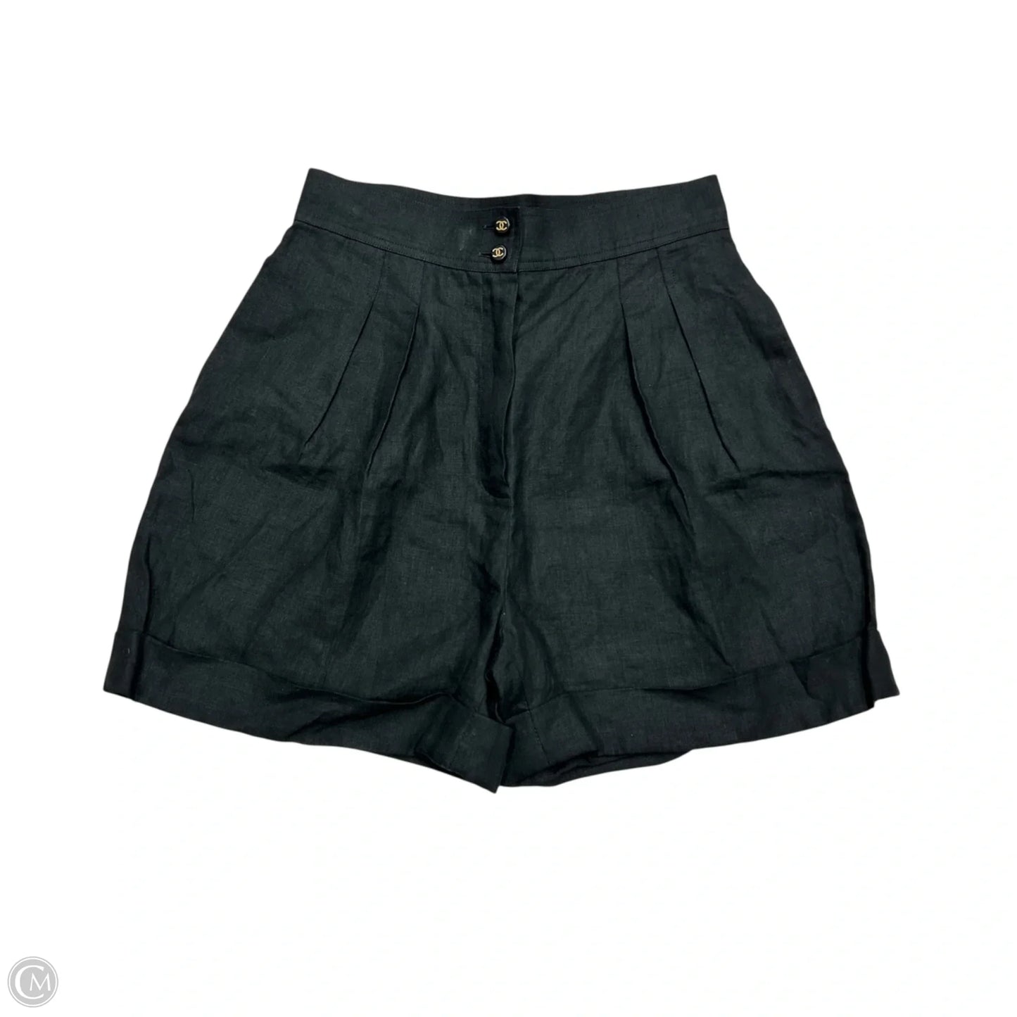Shorts Luxury Designer By Chanel In Black & Gold, Size: 4