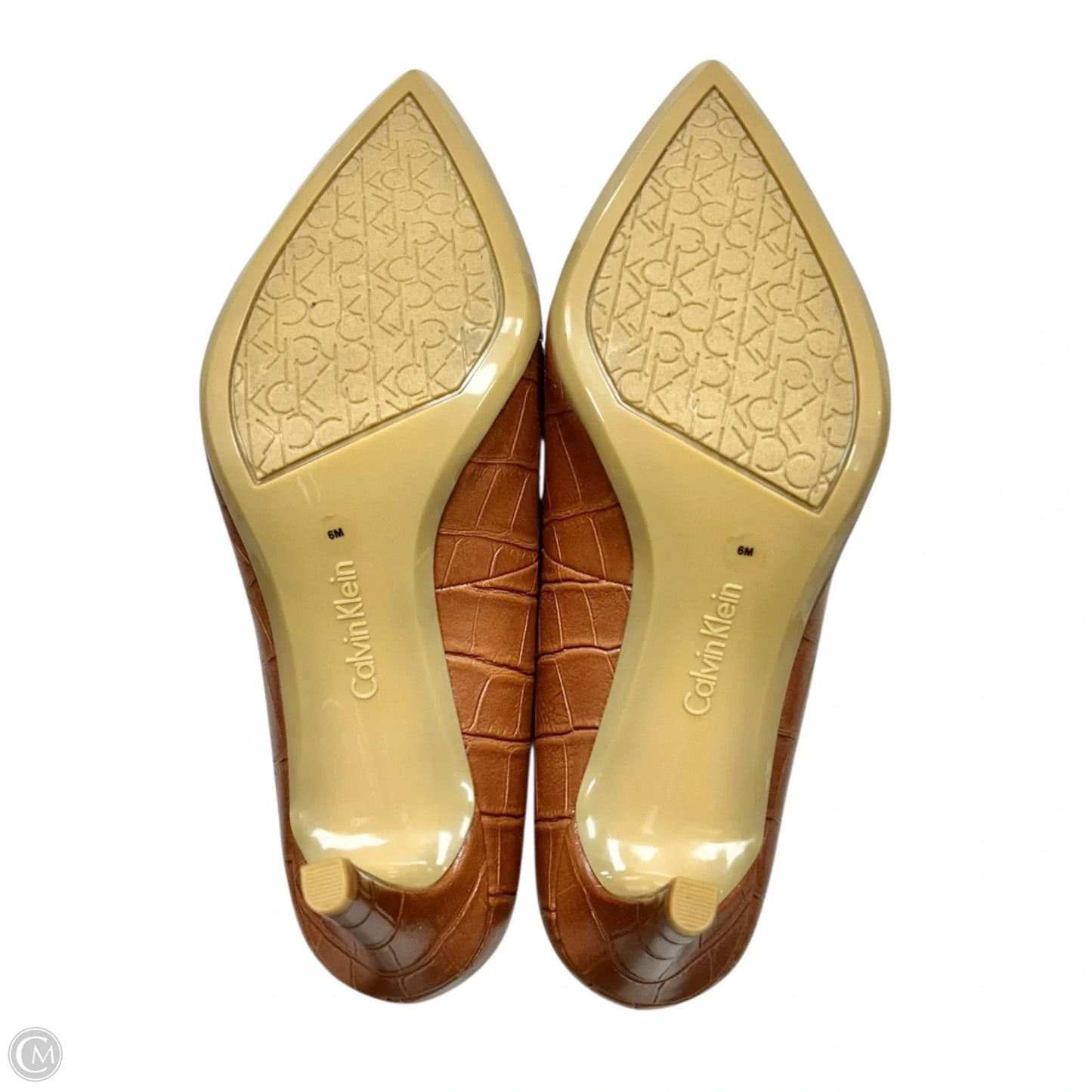 Shoes Heels Kitten By Calvin Klein In Brown, Size: 6