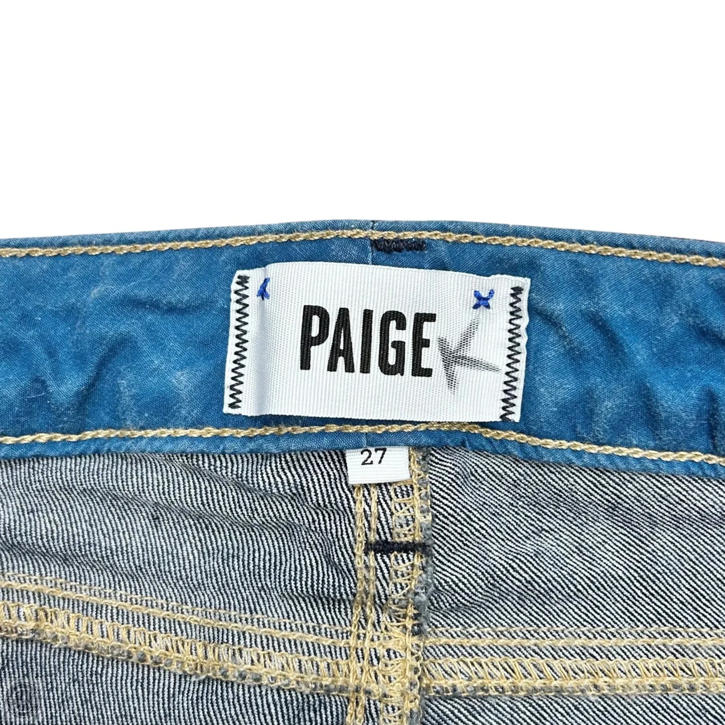 Jeans Boot Cut By Paige In Blue Denim, Size: 4
