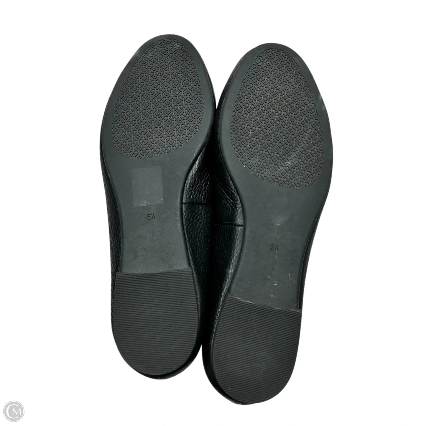 Shoes Designer By Tory Burch In Black & Gold, Size: 5.5