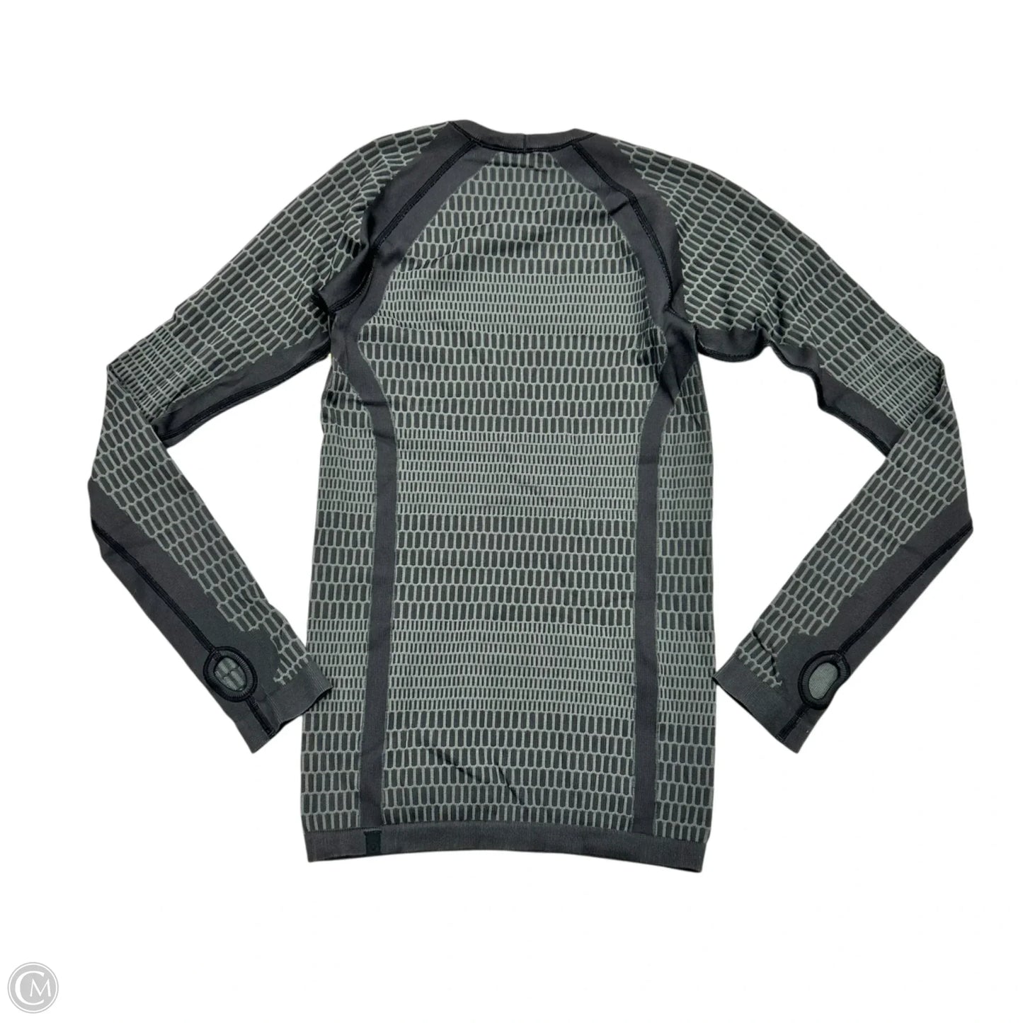 Athletic Top Long Sleeve Collar By Lululemon In Grey, Size: S