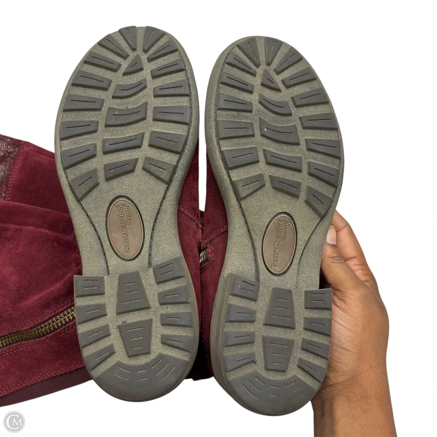 Boots Leather By Earth Origins In Maroon, Size: 6.5