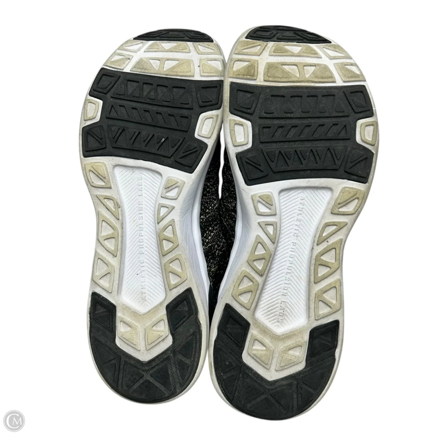Shoes Designer By Apl In Black & Gold, Size: 9.5