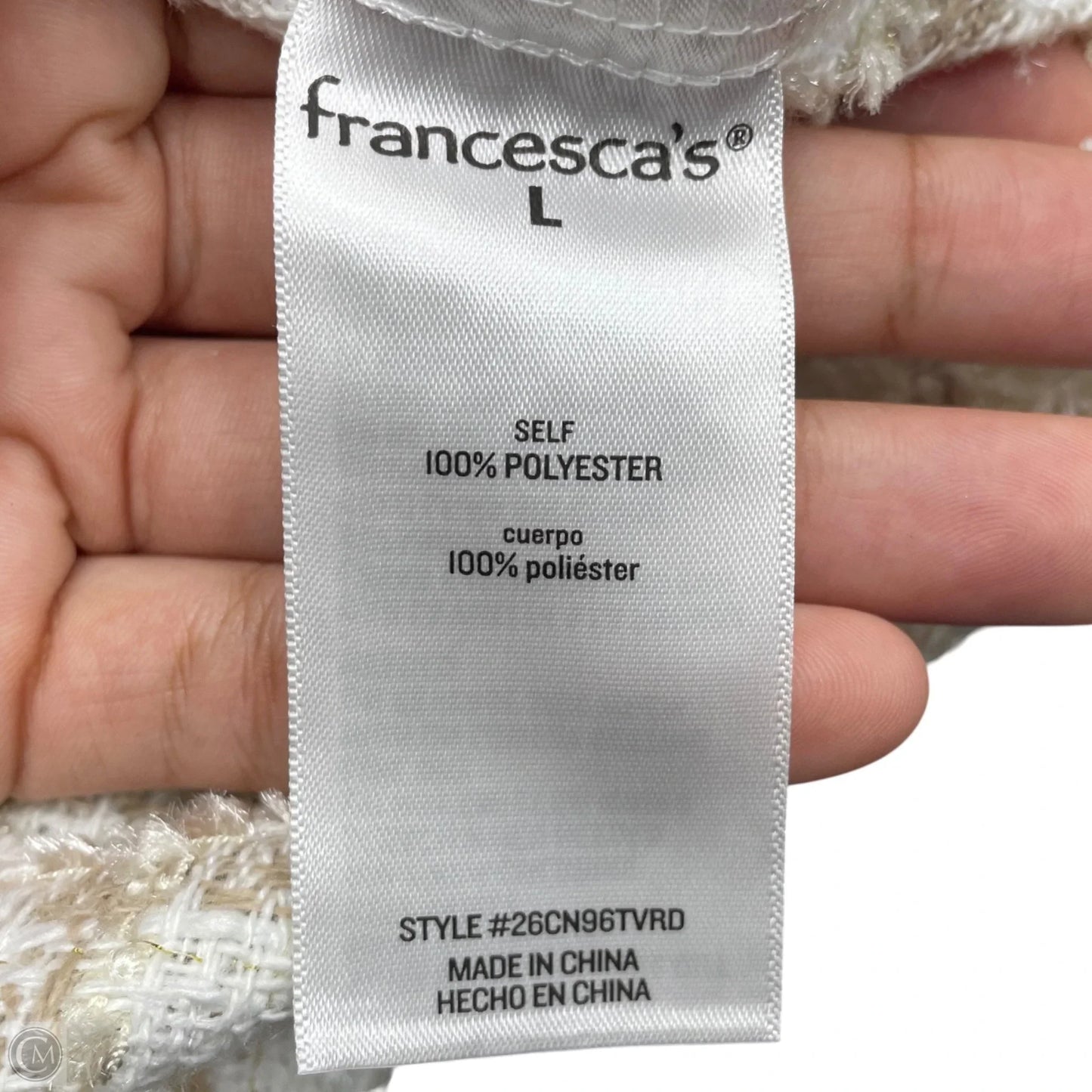 Vest Other By Francesca’s In Cream & Tan, Size: L