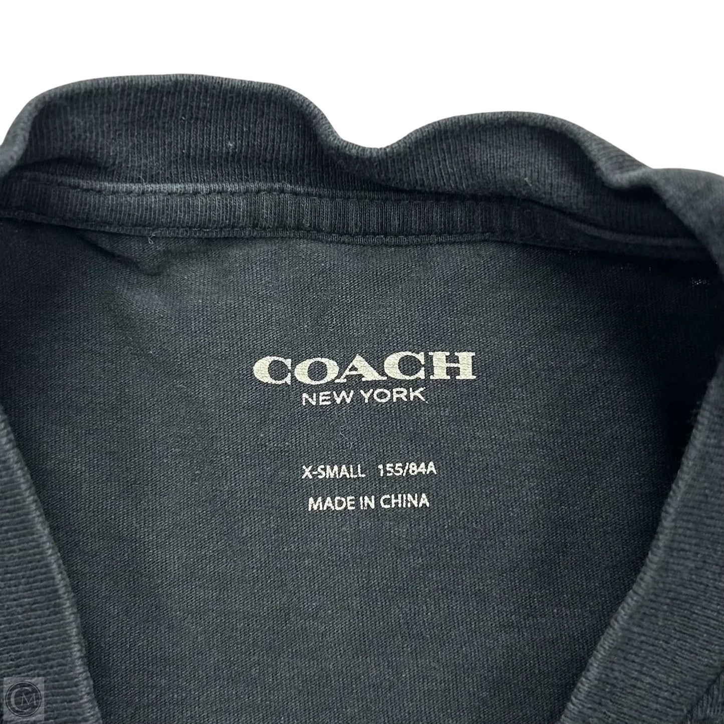 Top Short Sleeve Designer By Coach In Black, Size: Xs