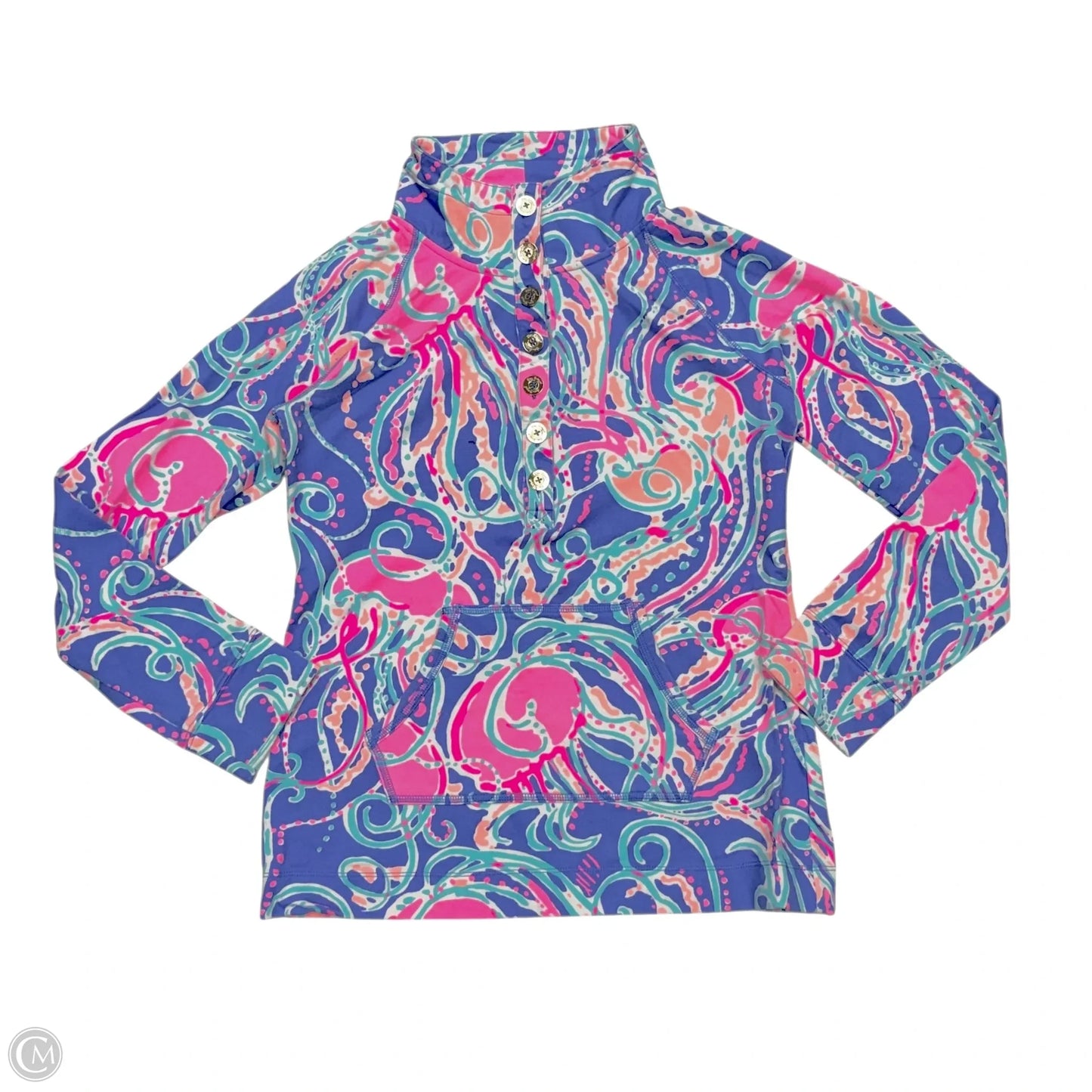 Top Long Sleeve Designer By Lilly Pulitzer In Blue & Pink, Size: S