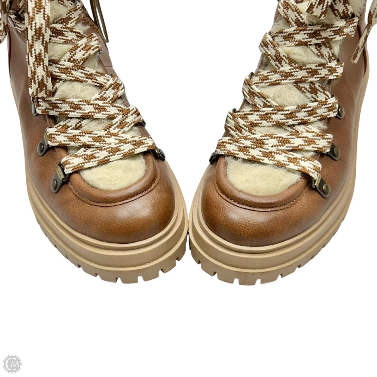 Boots Ankle Flats By Circus By Sam Edelman In Brown & Cream, Size: 6.5