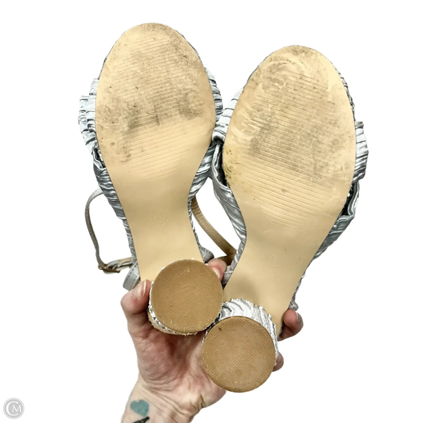 Sandals Heels Block By Athlefit In Blue, Size: 6