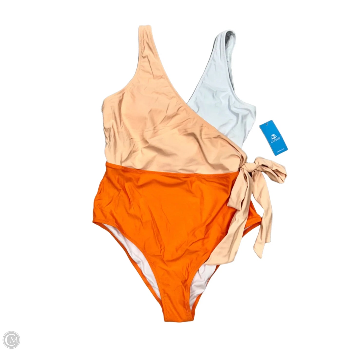 Swimsuit By Cupshe In Orange & White, Size: L